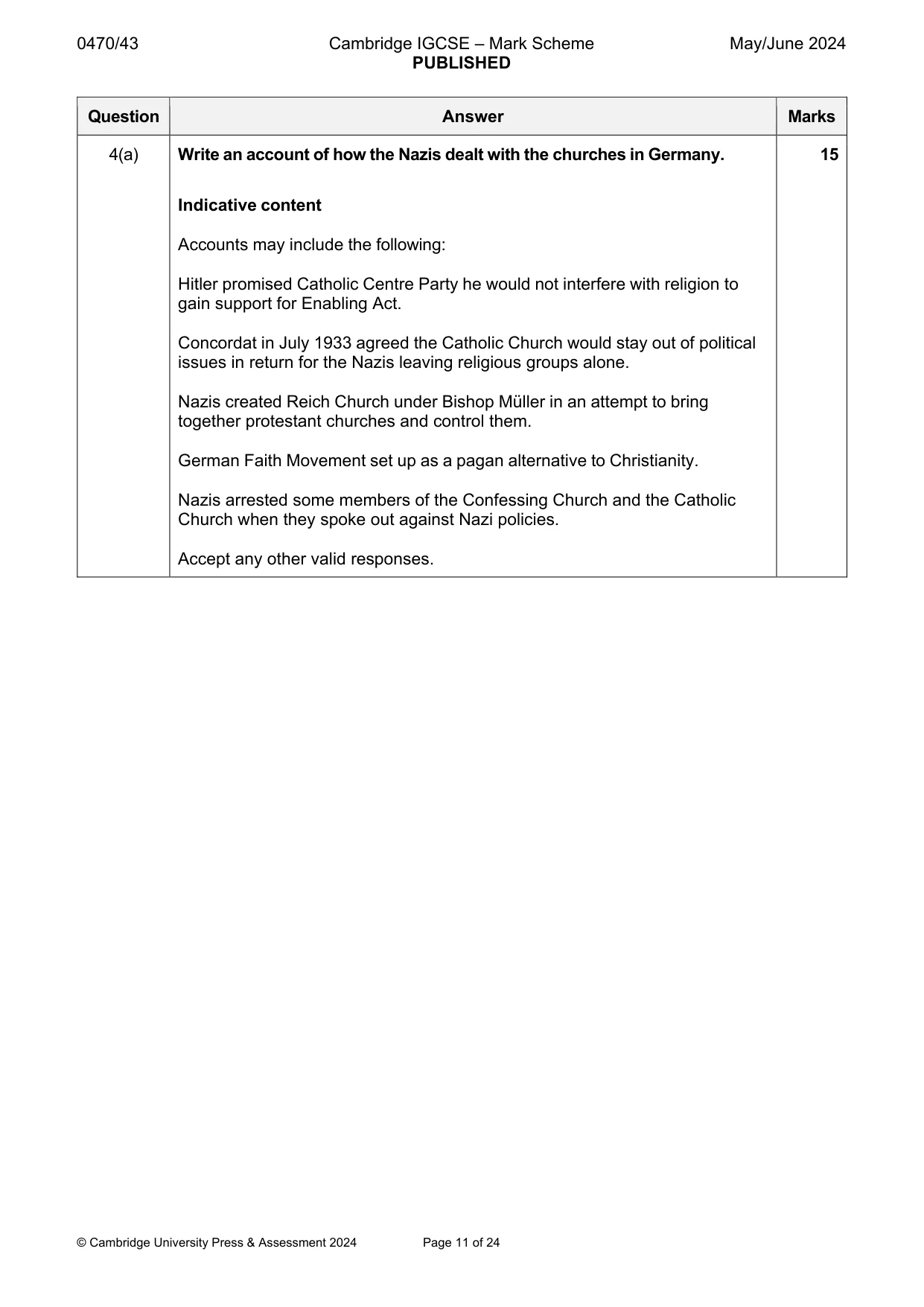Mark scheme, page 11 of 24