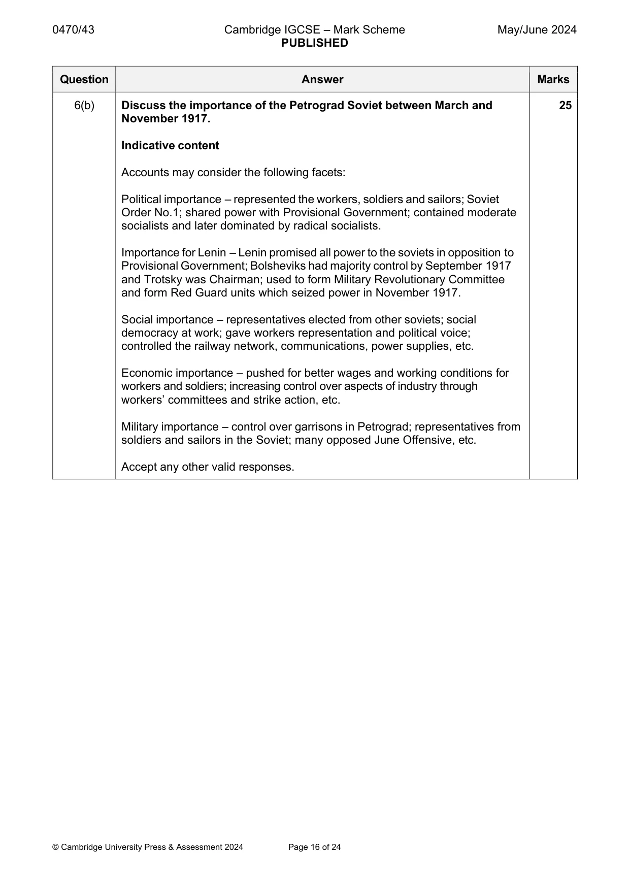 Mark scheme, page 16 of 24