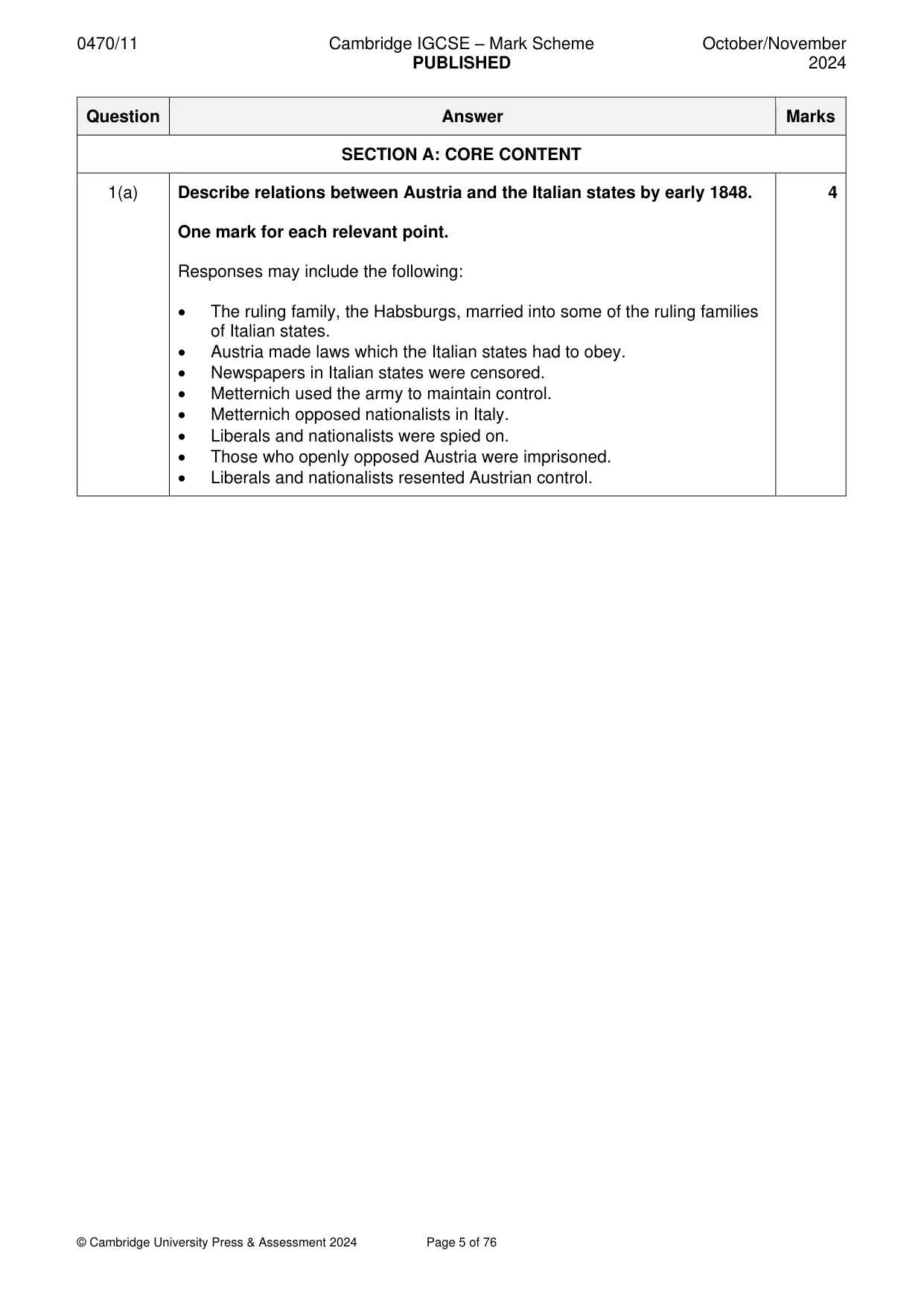 Mark scheme, page 5 of 76