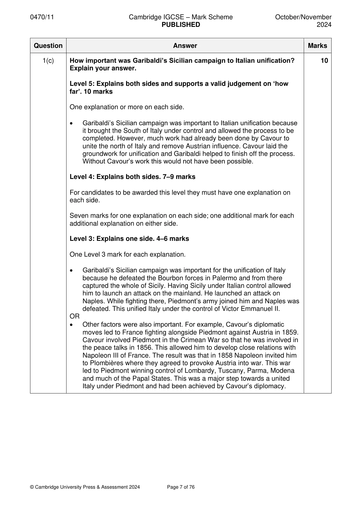 Mark scheme, page 7 of 76