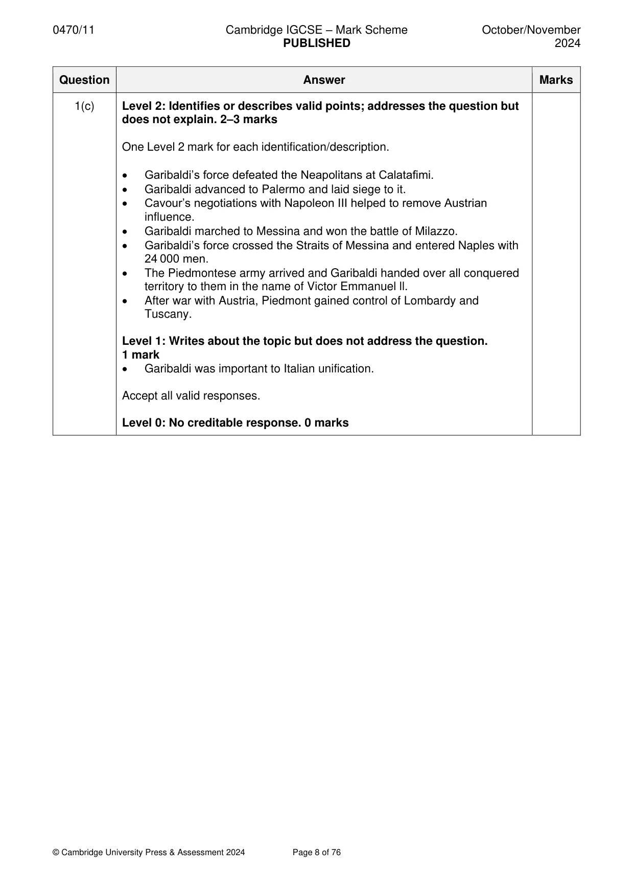 Mark scheme, page 8 of 76