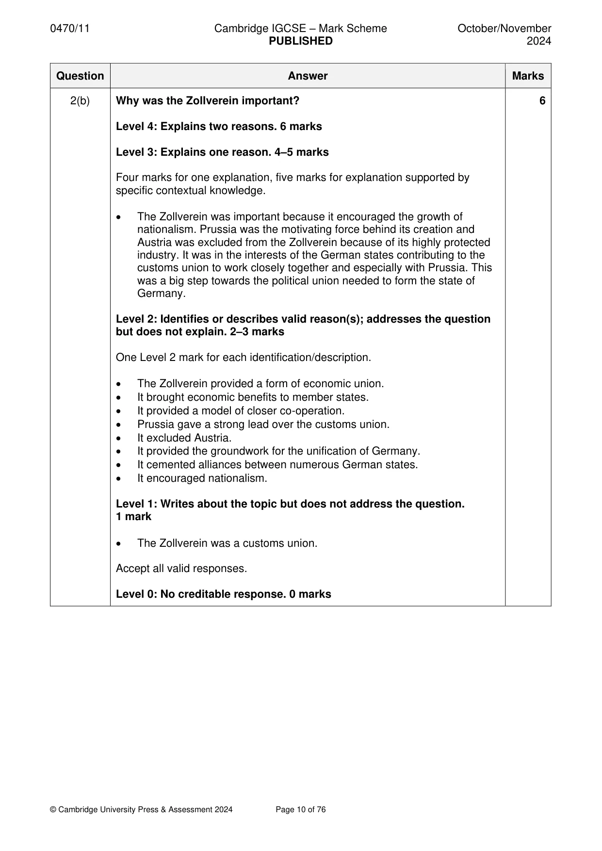 Mark scheme, page 10 of 76