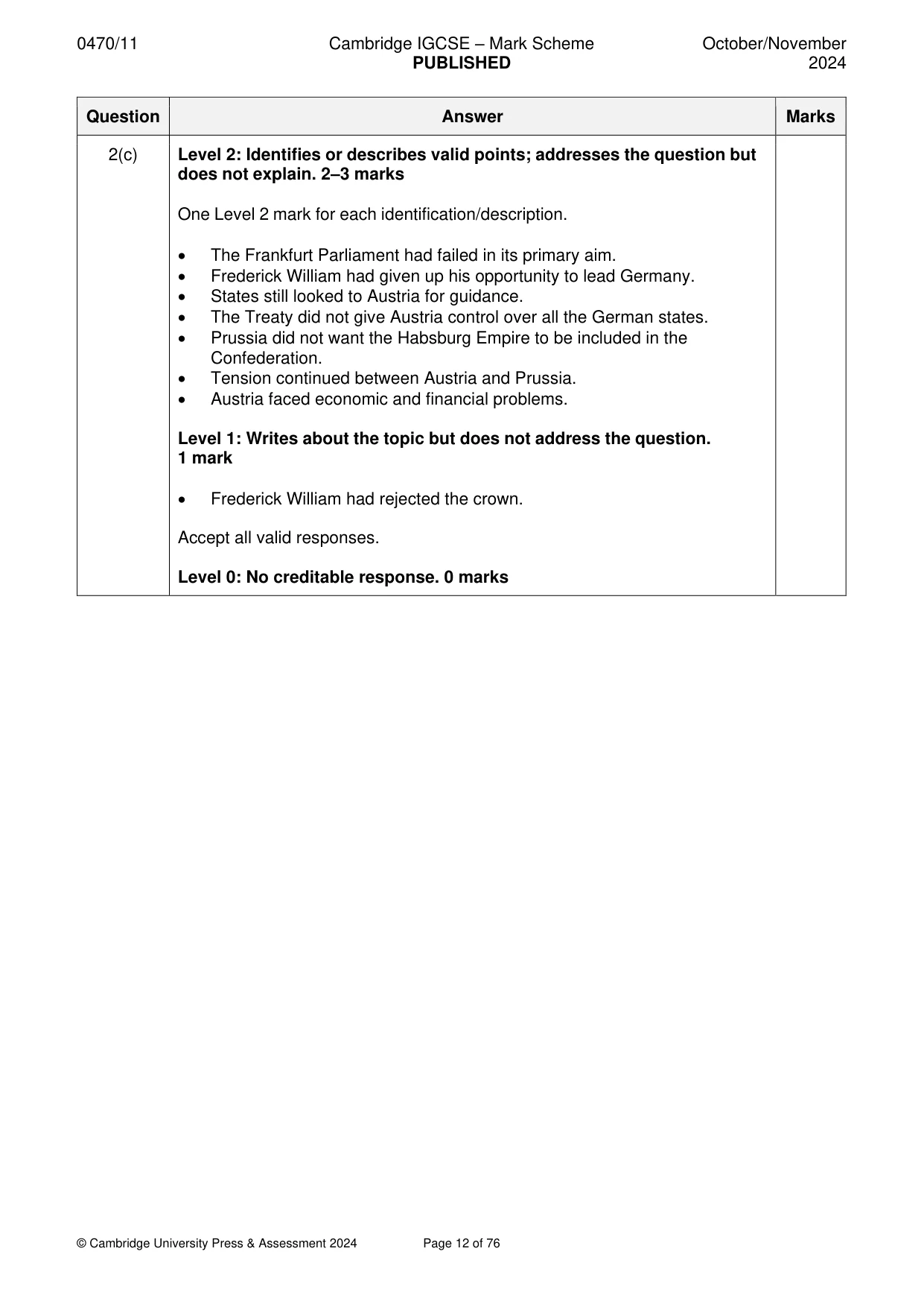 Mark scheme, page 12 of 76