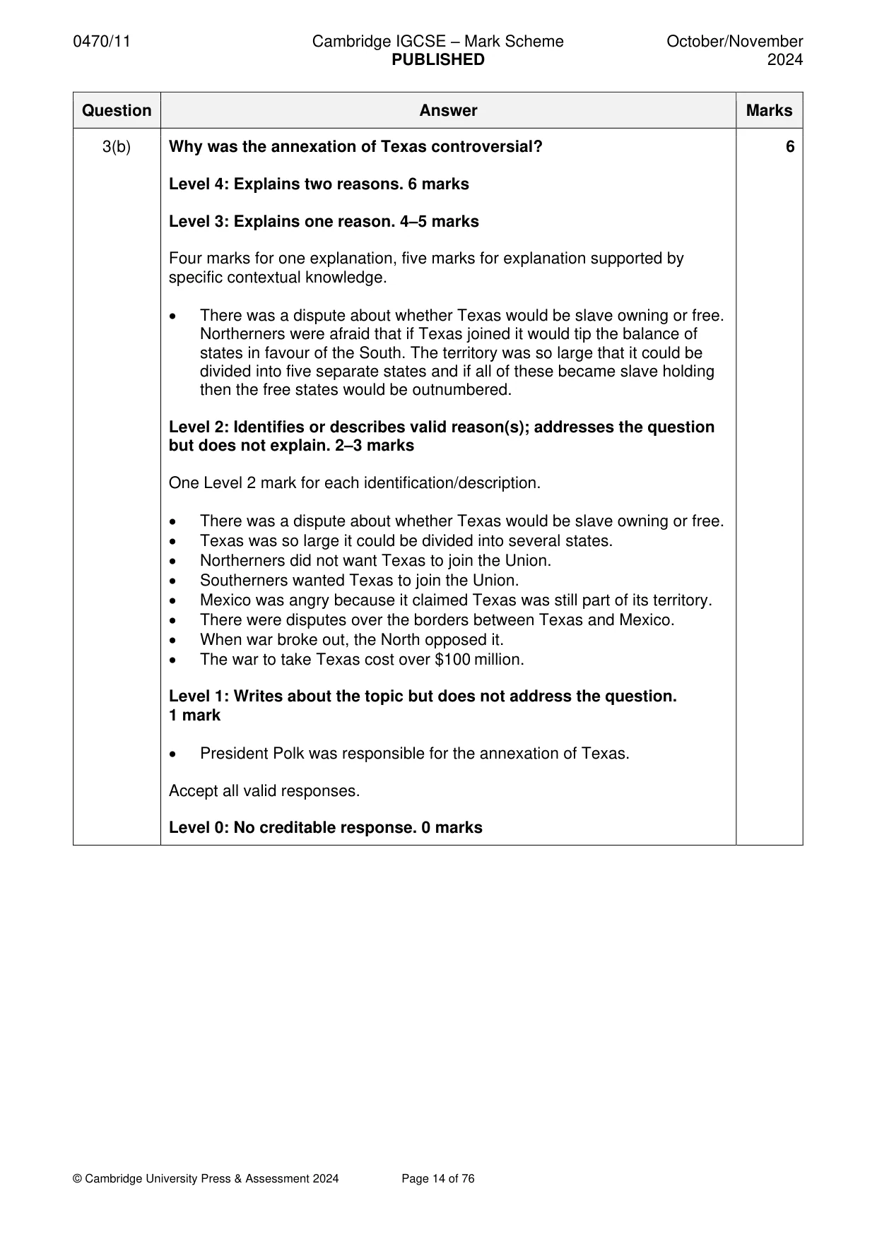 Mark scheme, page 14 of 76