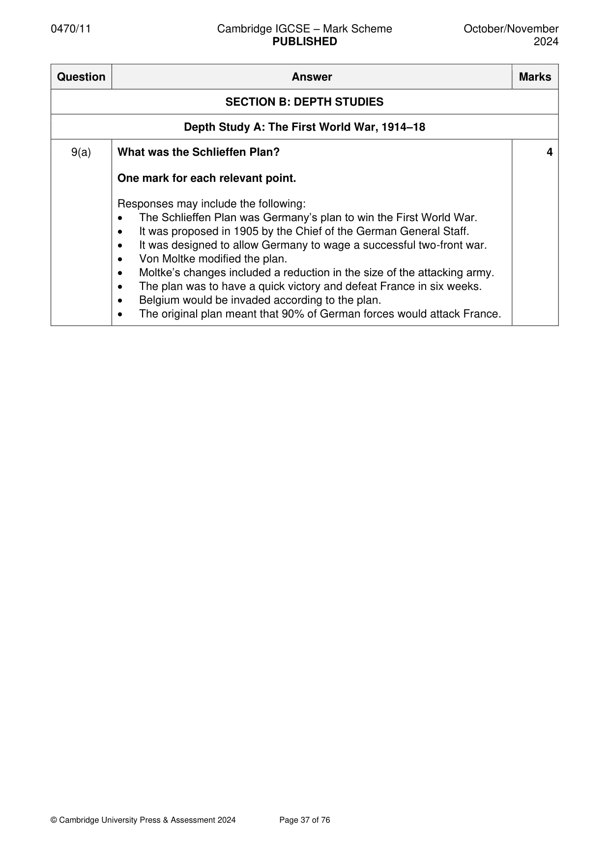 Mark scheme, page 37 of 76