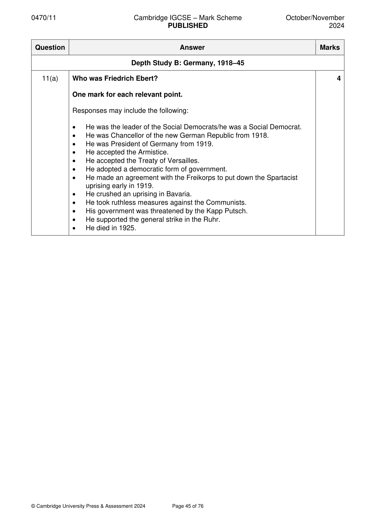 Mark scheme, page 45 of 76
