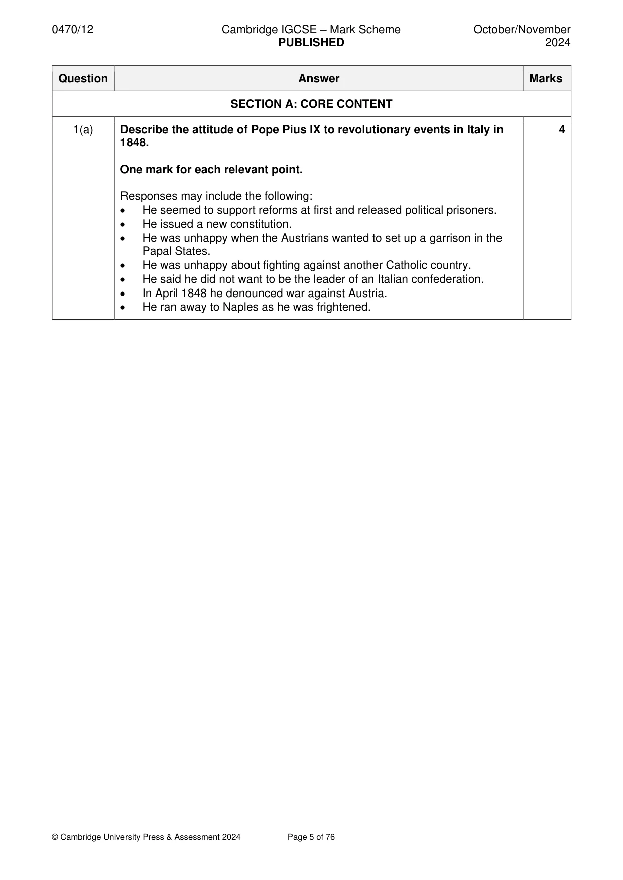 Mark scheme, page 5 of 76