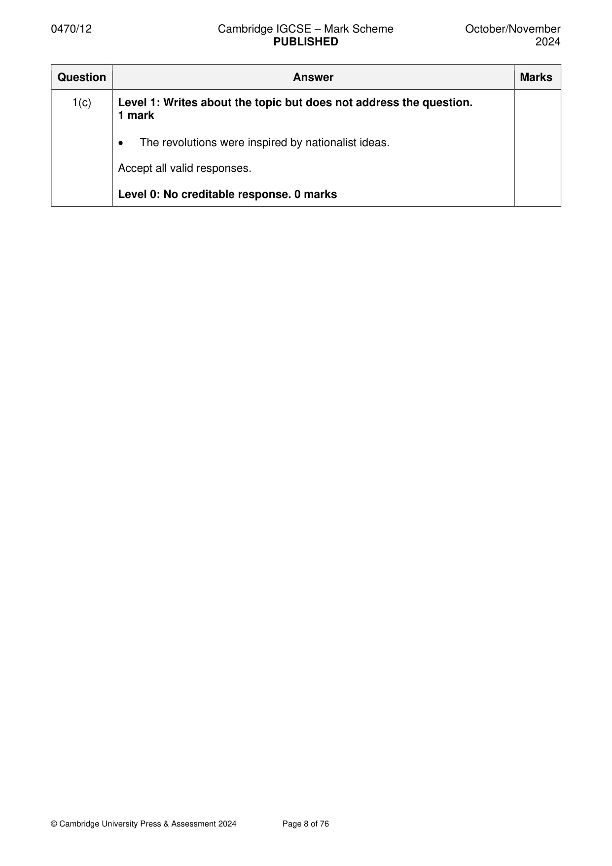 Mark scheme, page 8 of 76