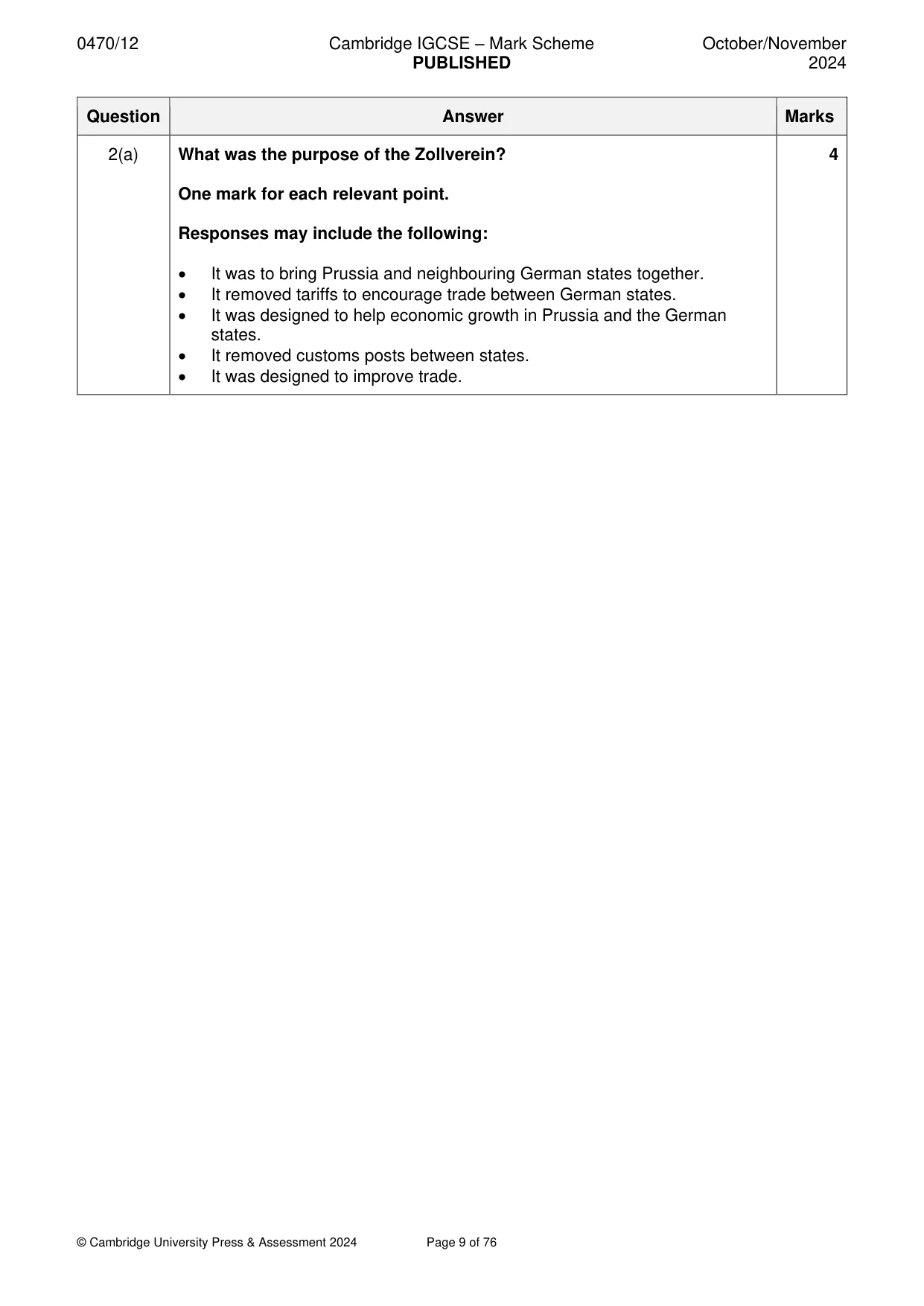 Mark scheme, page 9 of 76