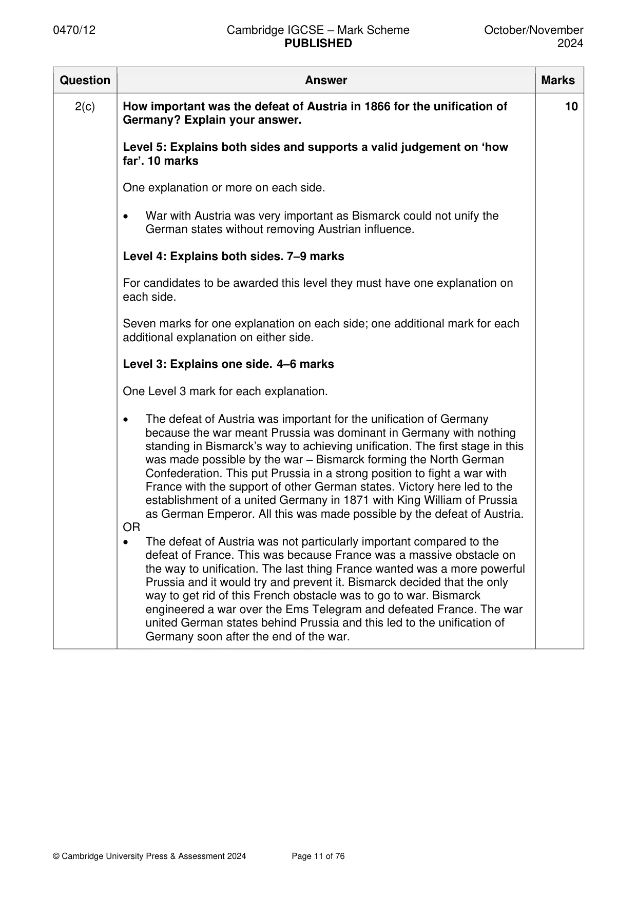 Mark scheme, page 11 of 76