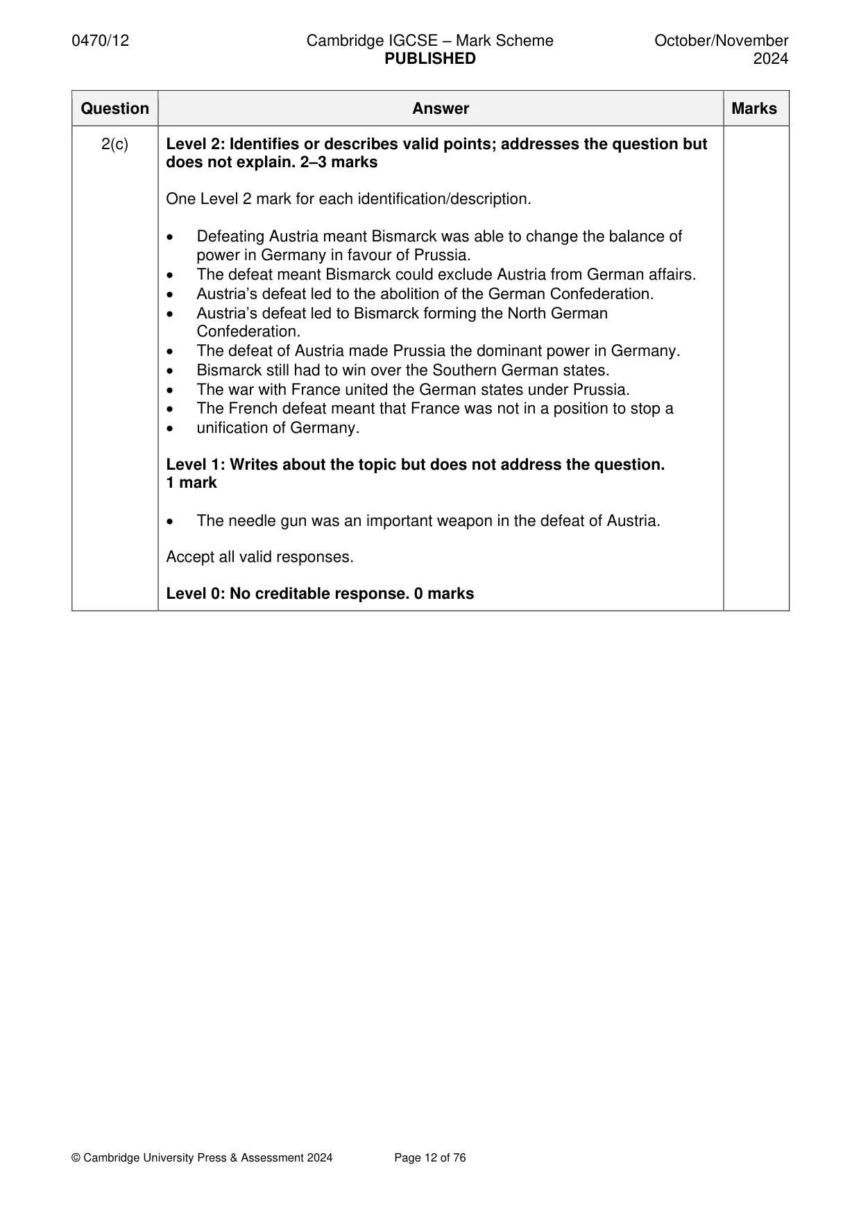 Mark scheme, page 12 of 76
