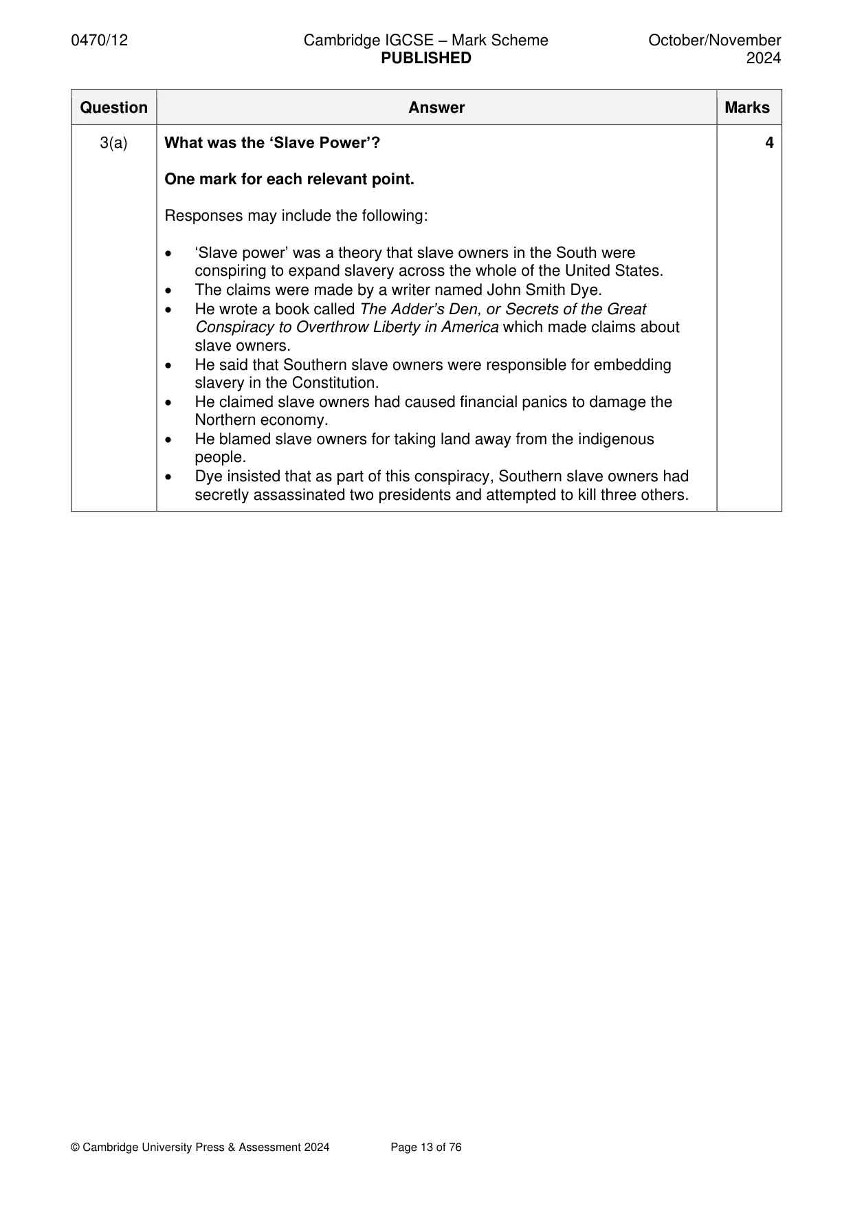 Mark scheme, page 13 of 76
