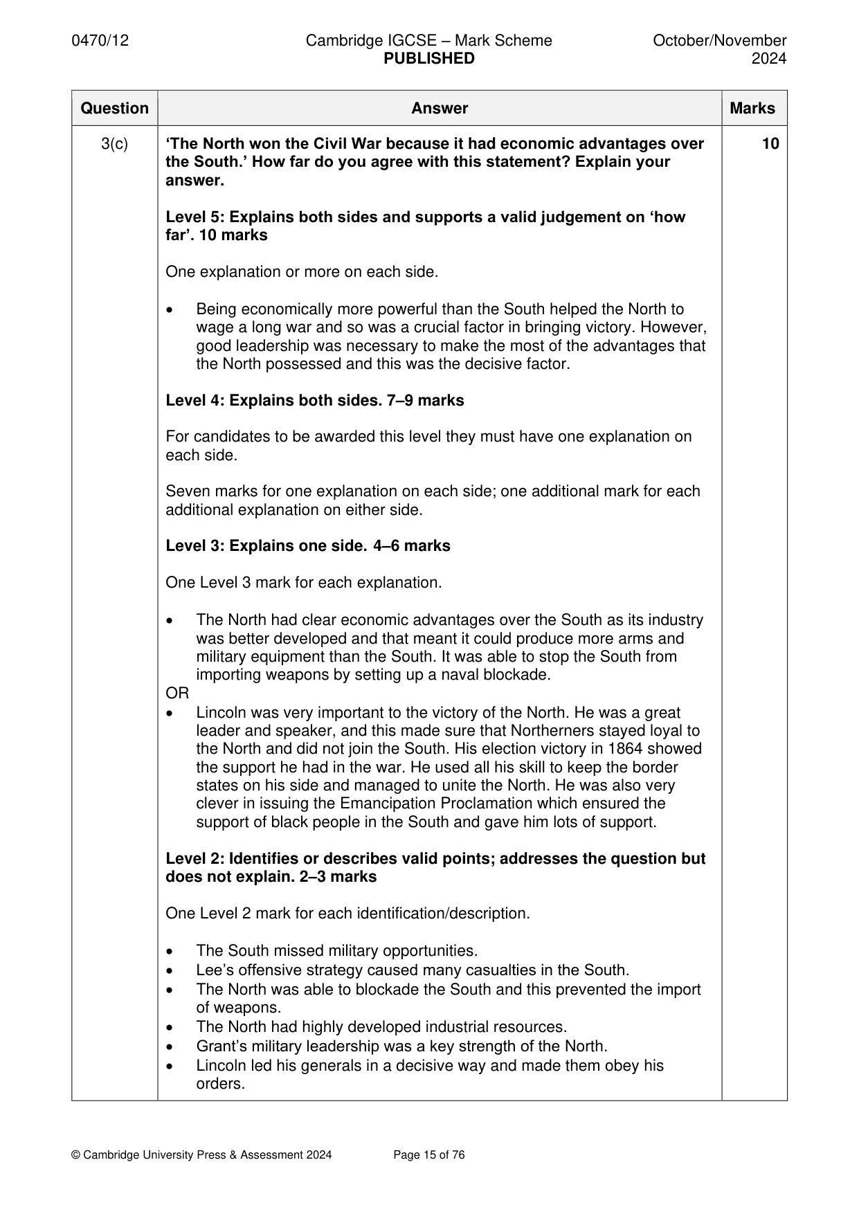 Mark scheme, page 15 of 76
