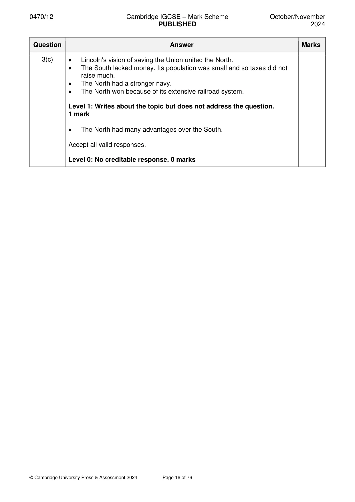 Mark scheme, page 16 of 76