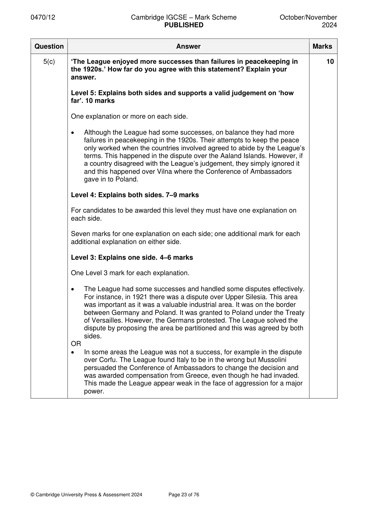 Mark scheme, page 23 of 76