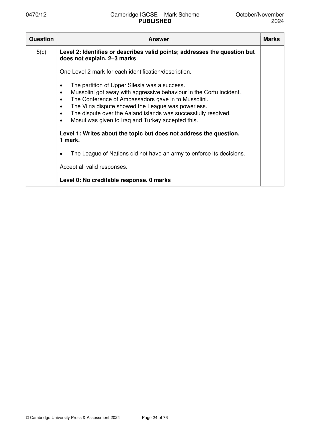 Mark scheme, page 24 of 76
