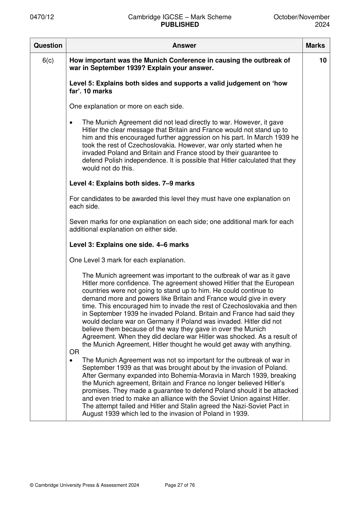 Mark scheme, page 27 of 76