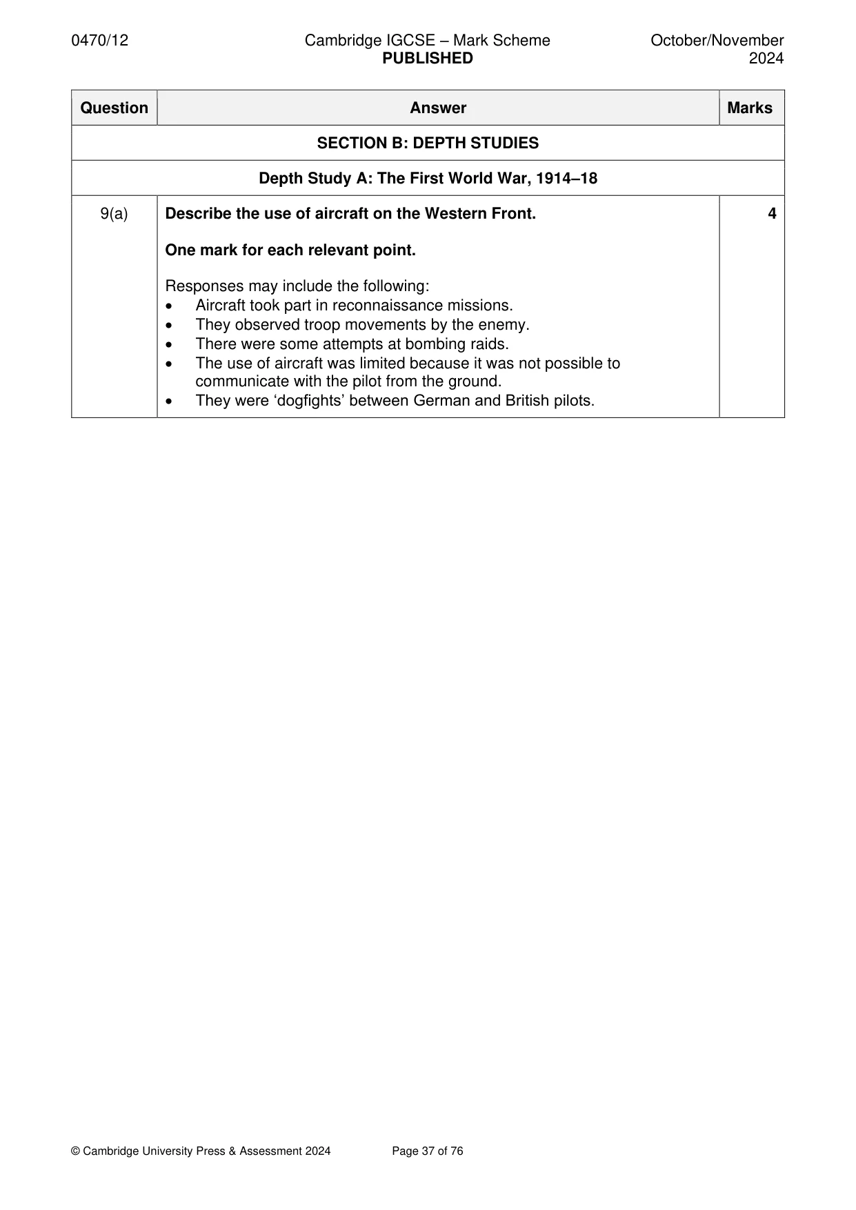 Mark scheme, page 37 of 76
