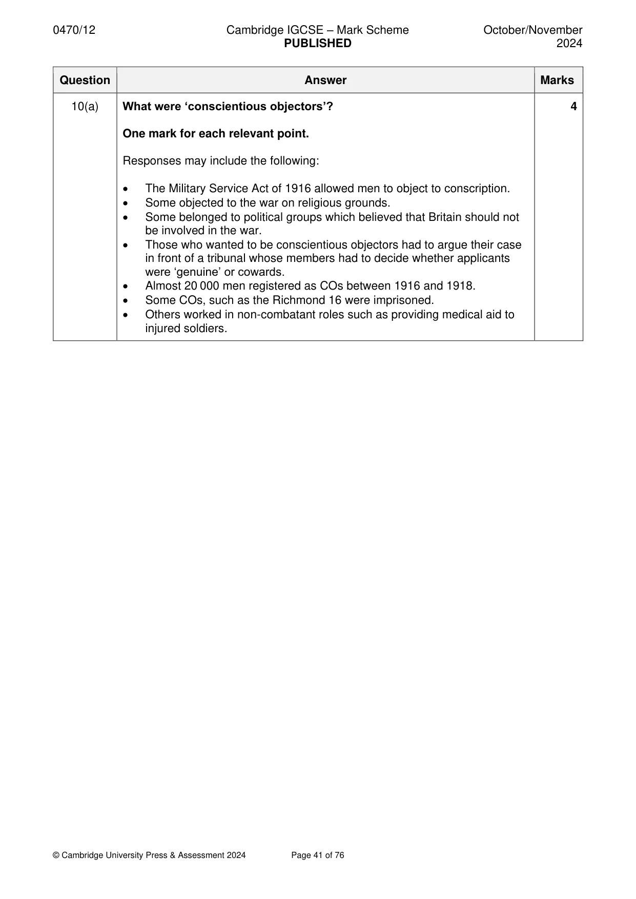 Mark scheme, page 41 of 76