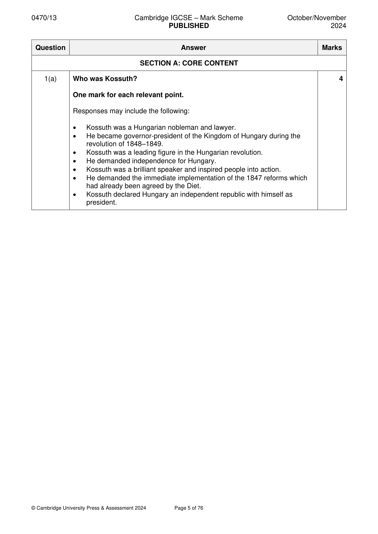Mark scheme, page 5 of 76
