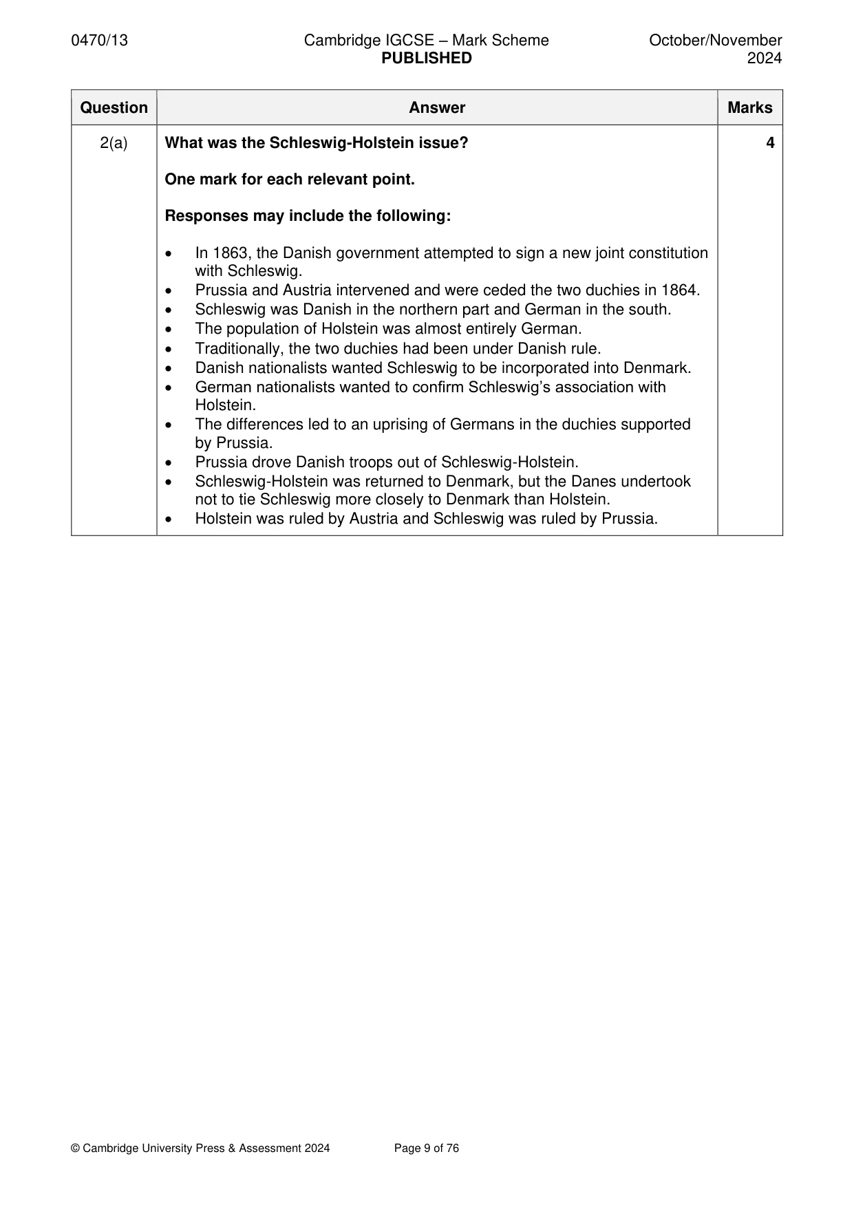 Mark scheme, page 9 of 76