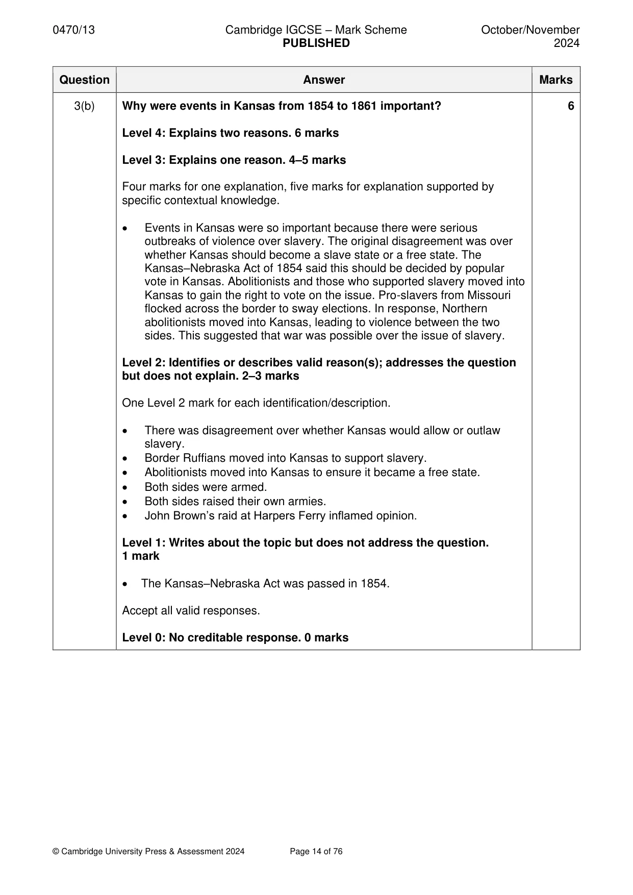 Mark scheme, page 14 of 76