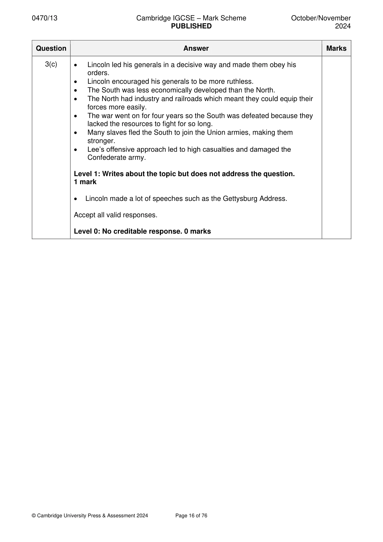 Mark scheme, page 16 of 76