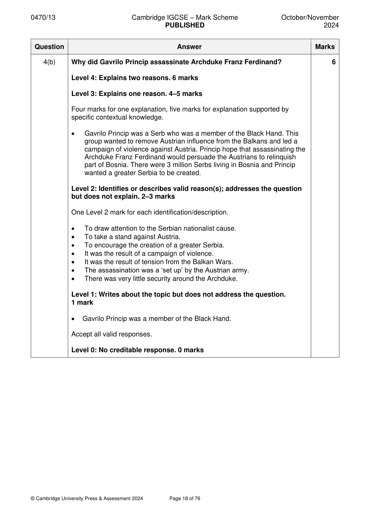 Mark scheme, page 18 of 76