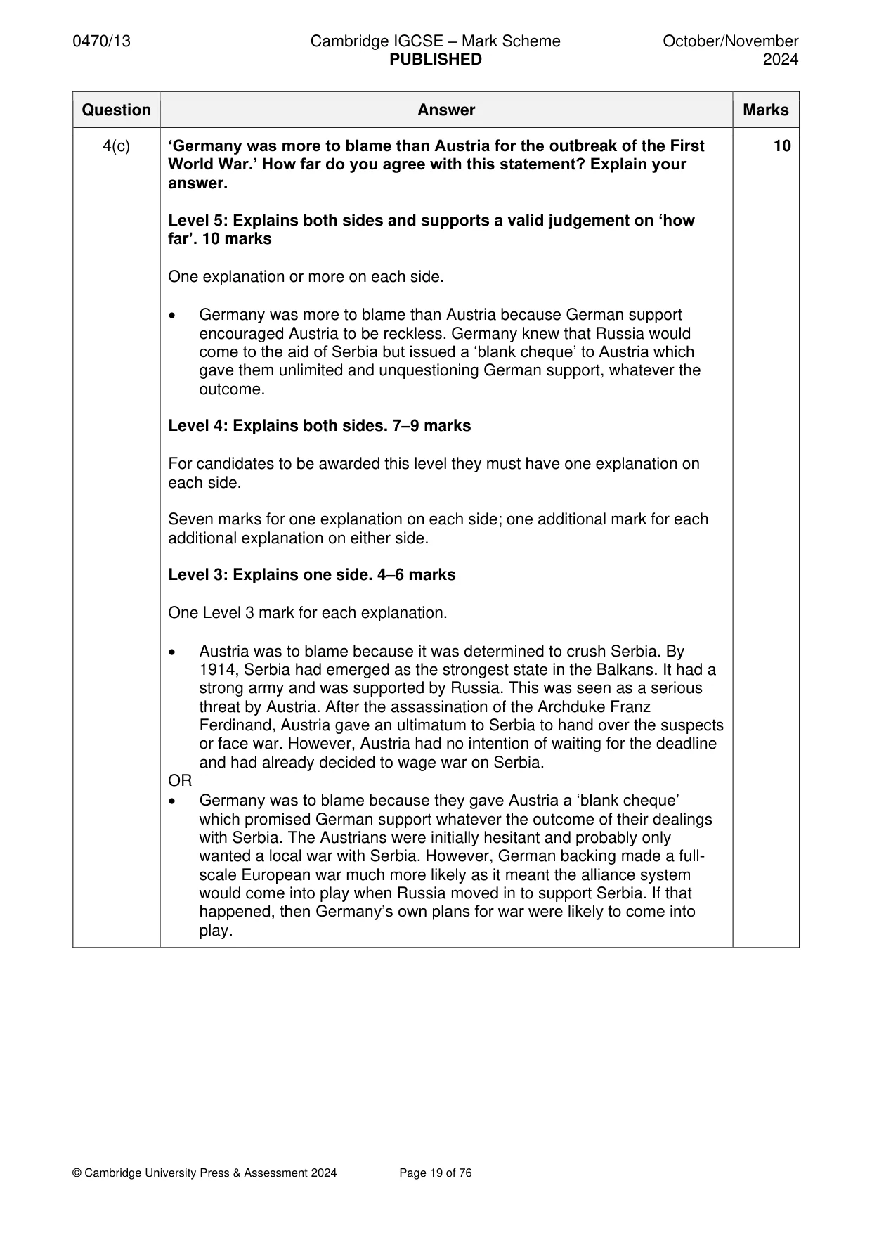 Mark scheme, page 19 of 76