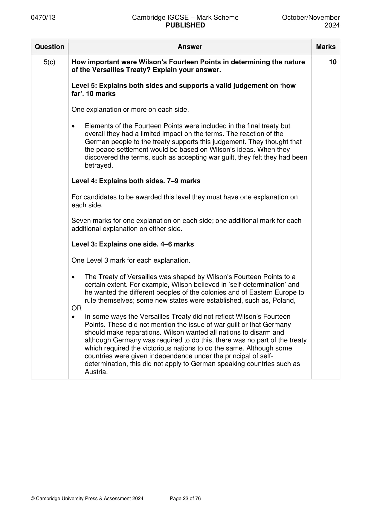 Mark scheme, page 23 of 76