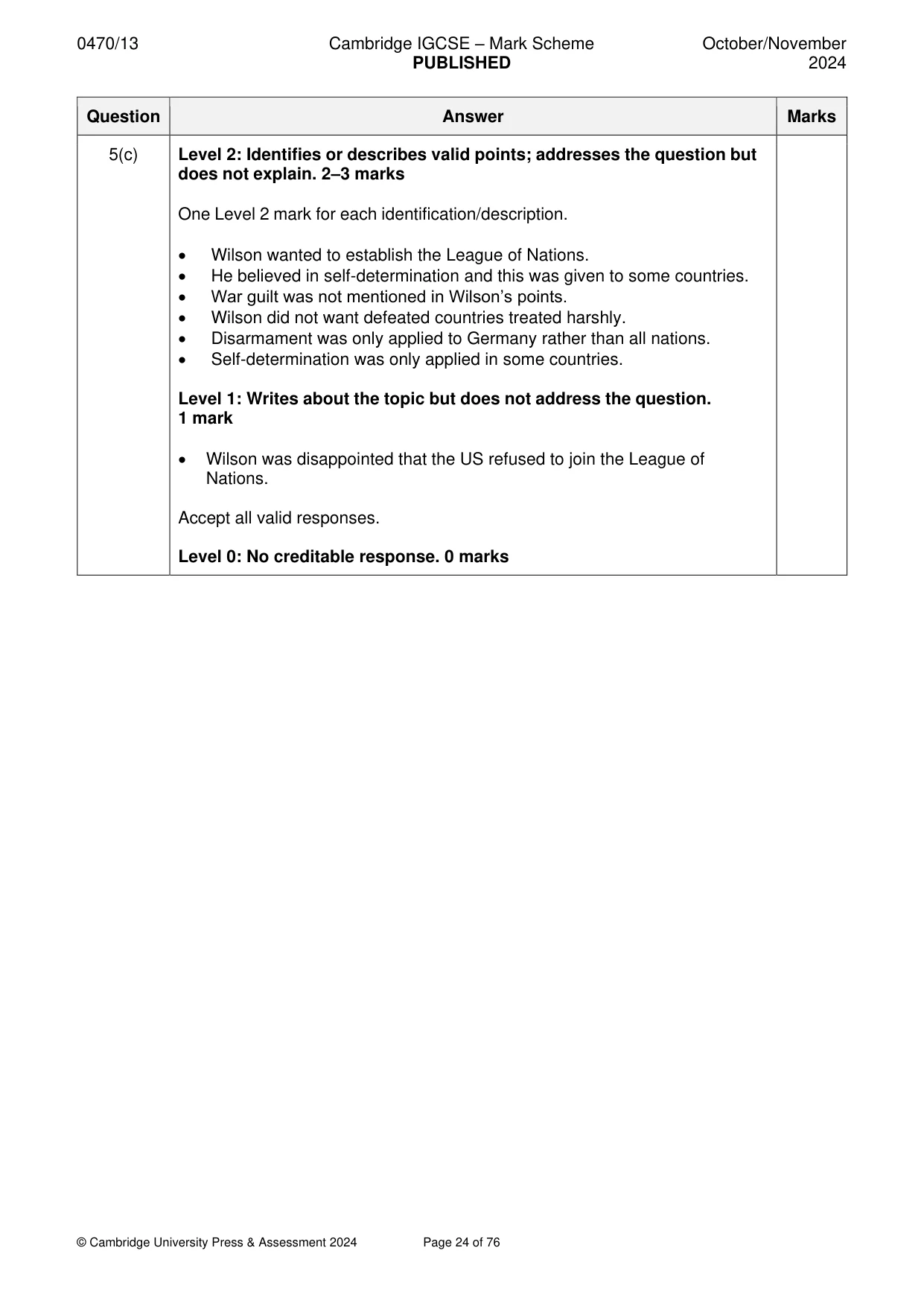 Mark scheme, page 24 of 76