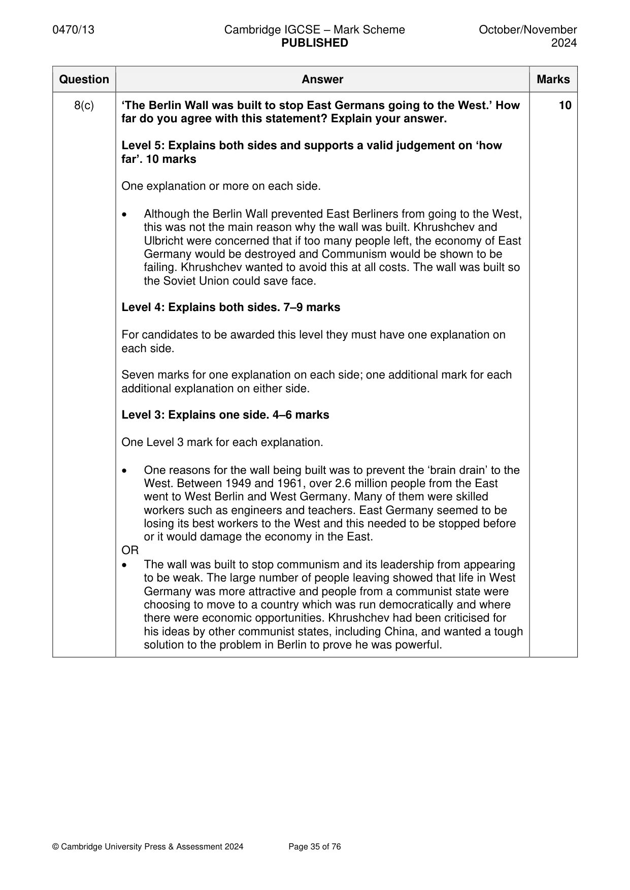 Mark scheme, page 35 of 76