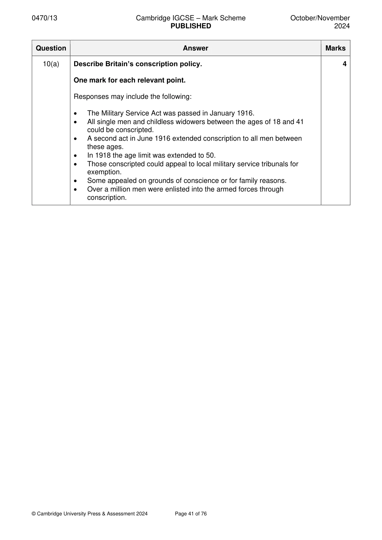 Mark scheme, page 41 of 76