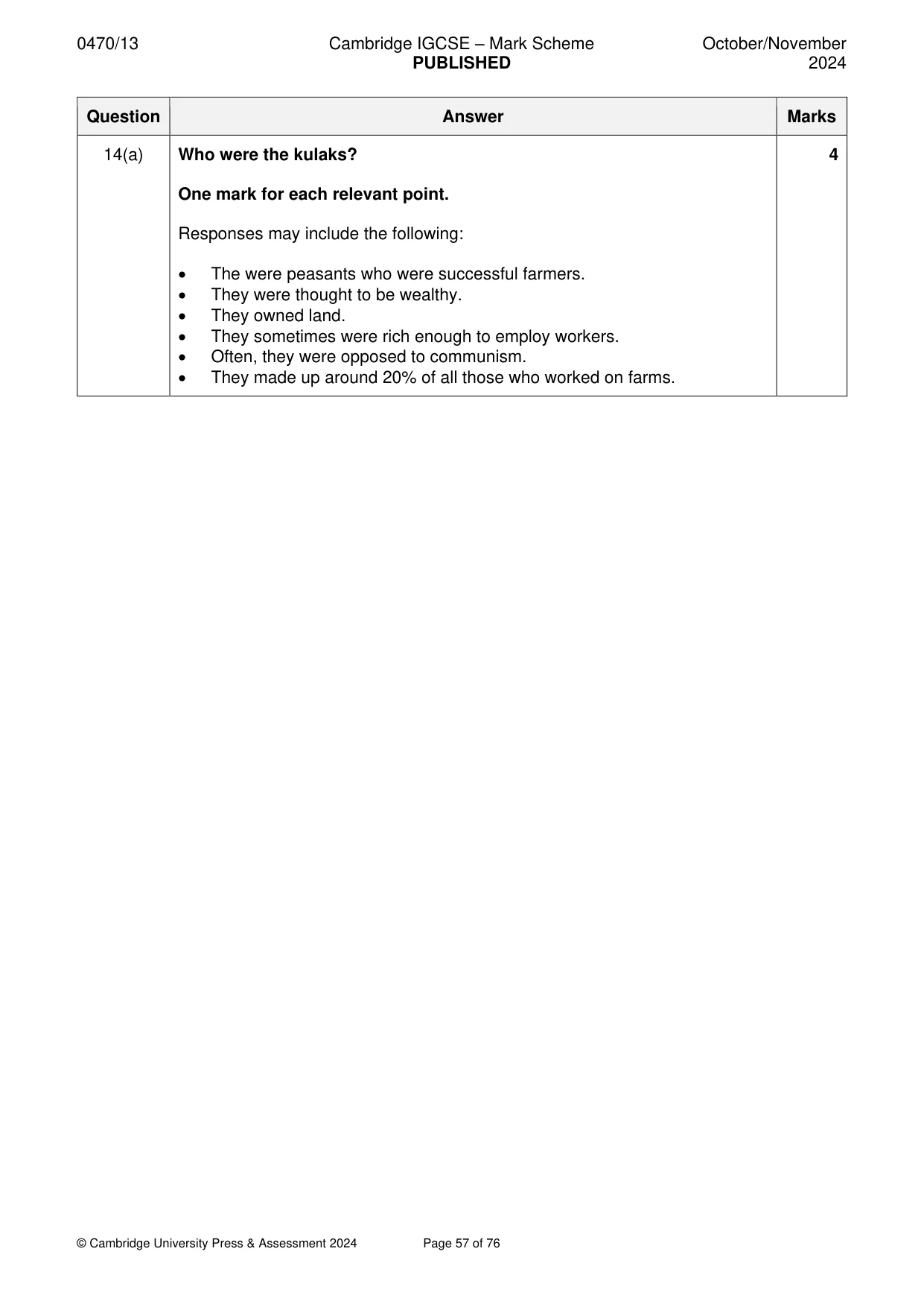 Mark scheme, page 57 of 76
