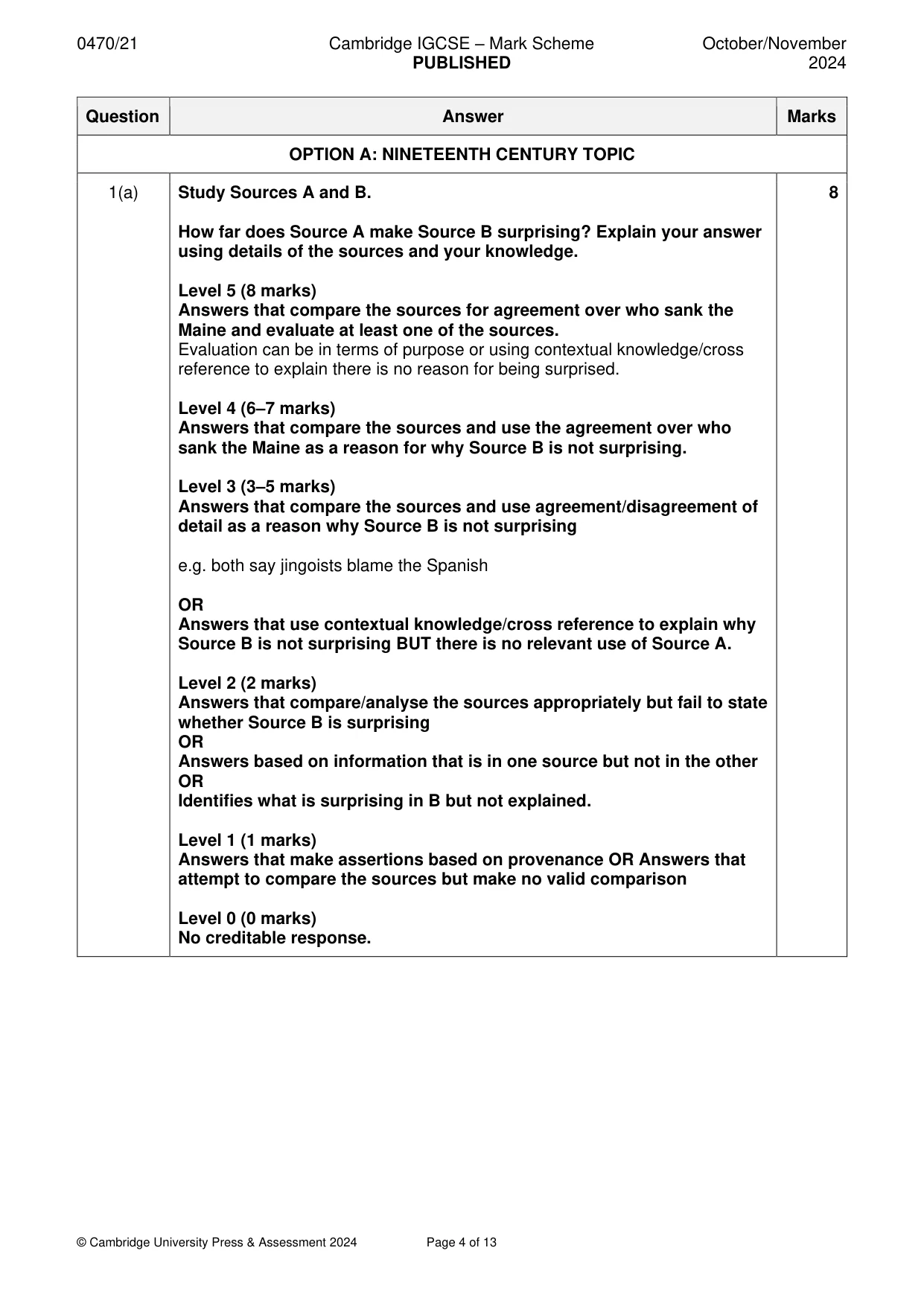 Mark scheme, page 4 of 13