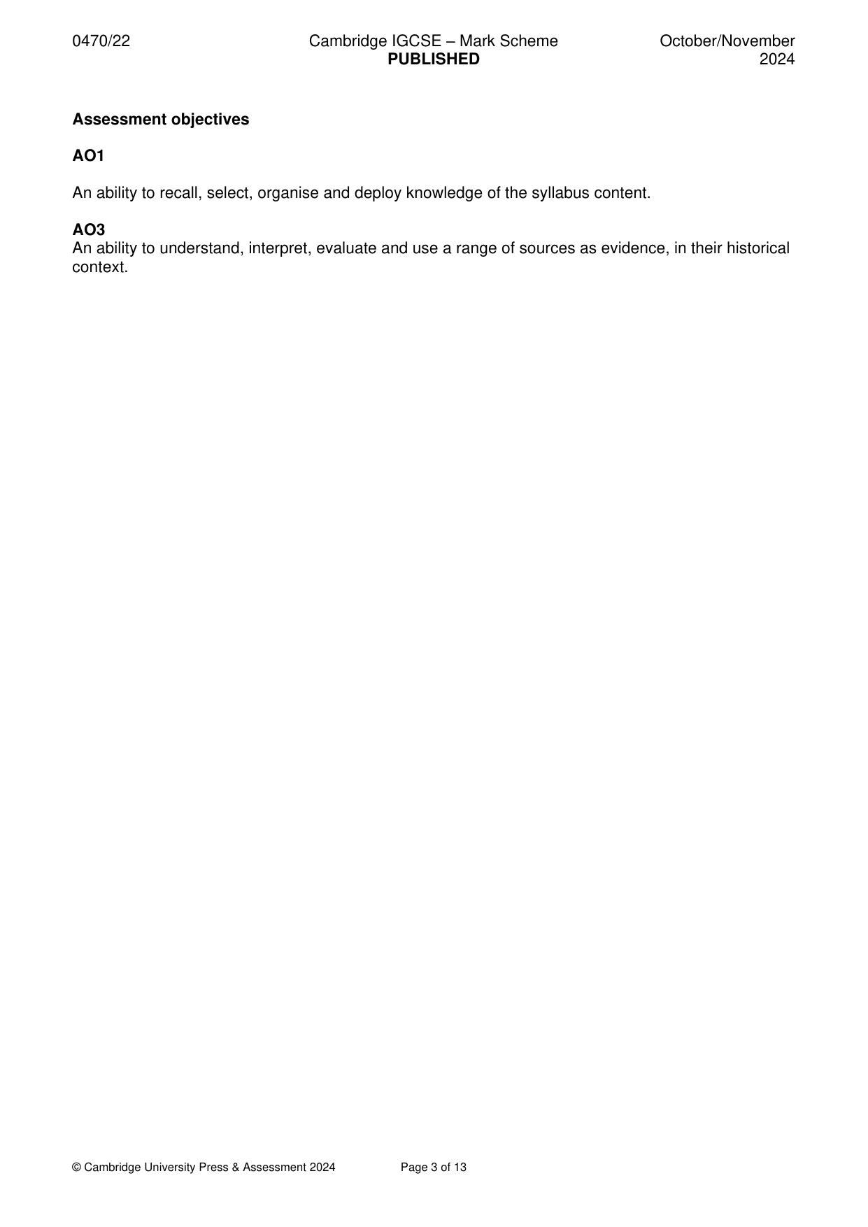 Mark scheme, page 3 of 13