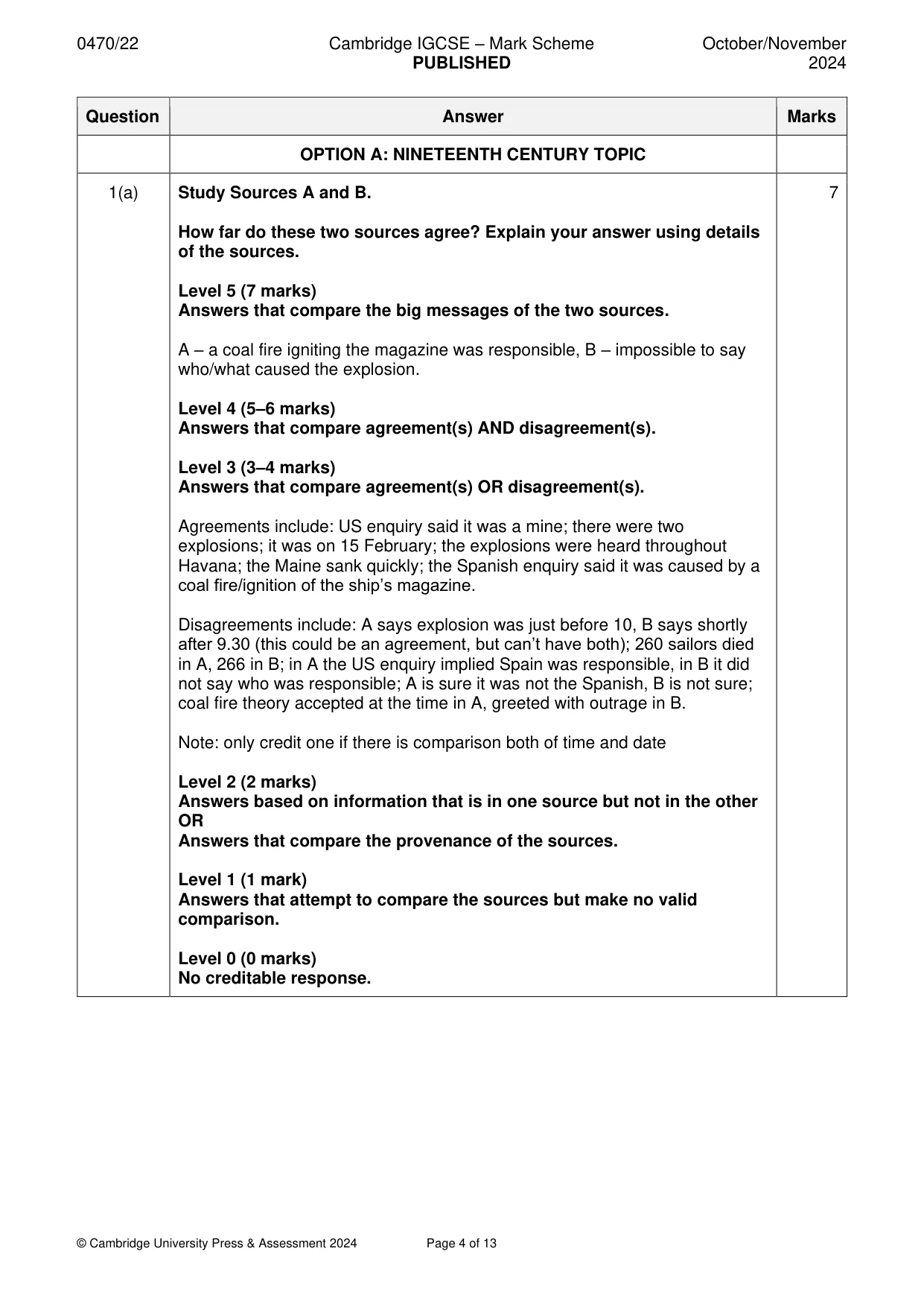 Mark scheme, page 4 of 13