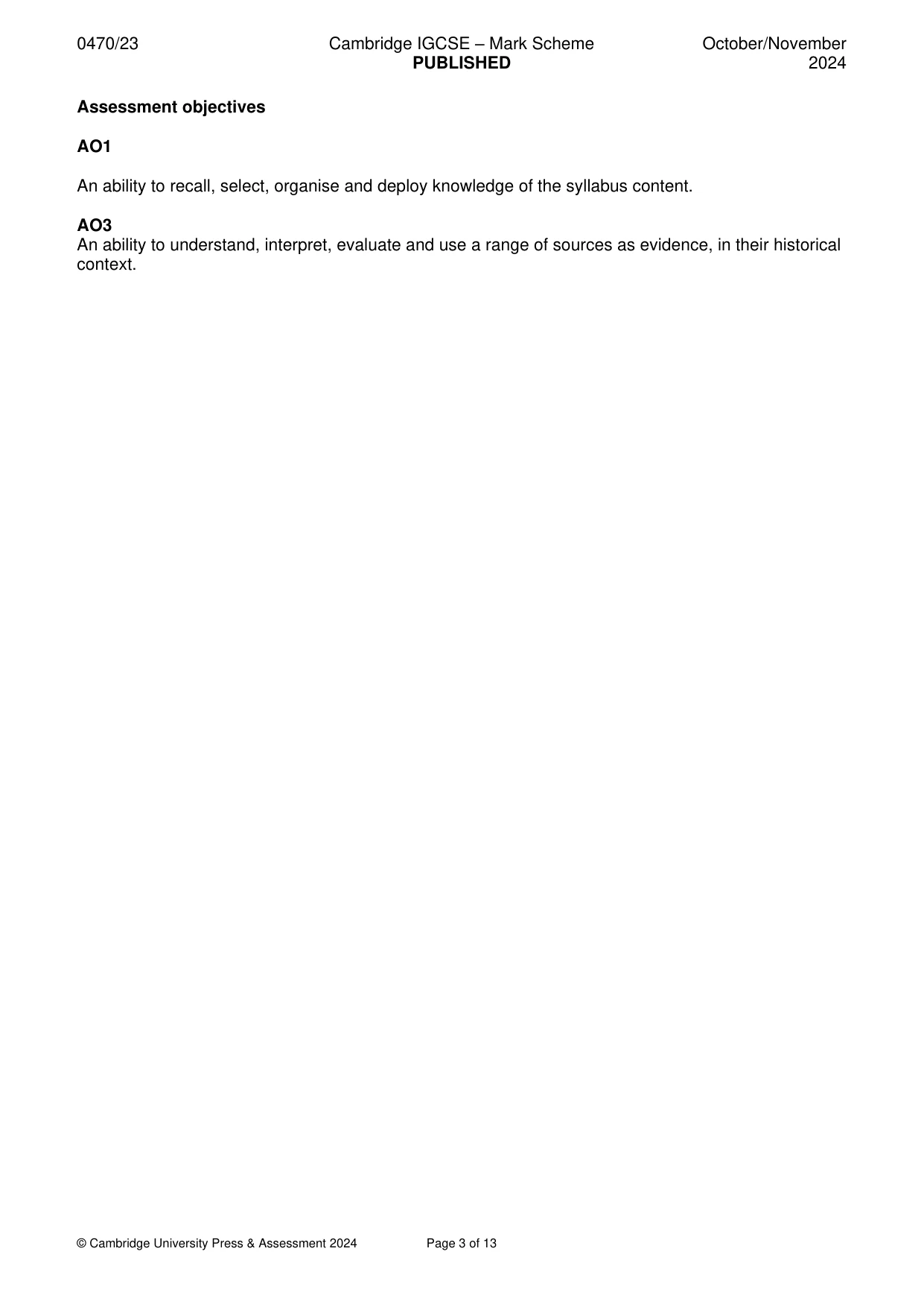 Mark scheme, page 3 of 13