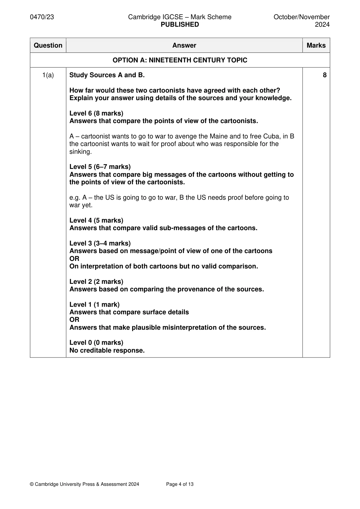 Mark scheme, page 4 of 13