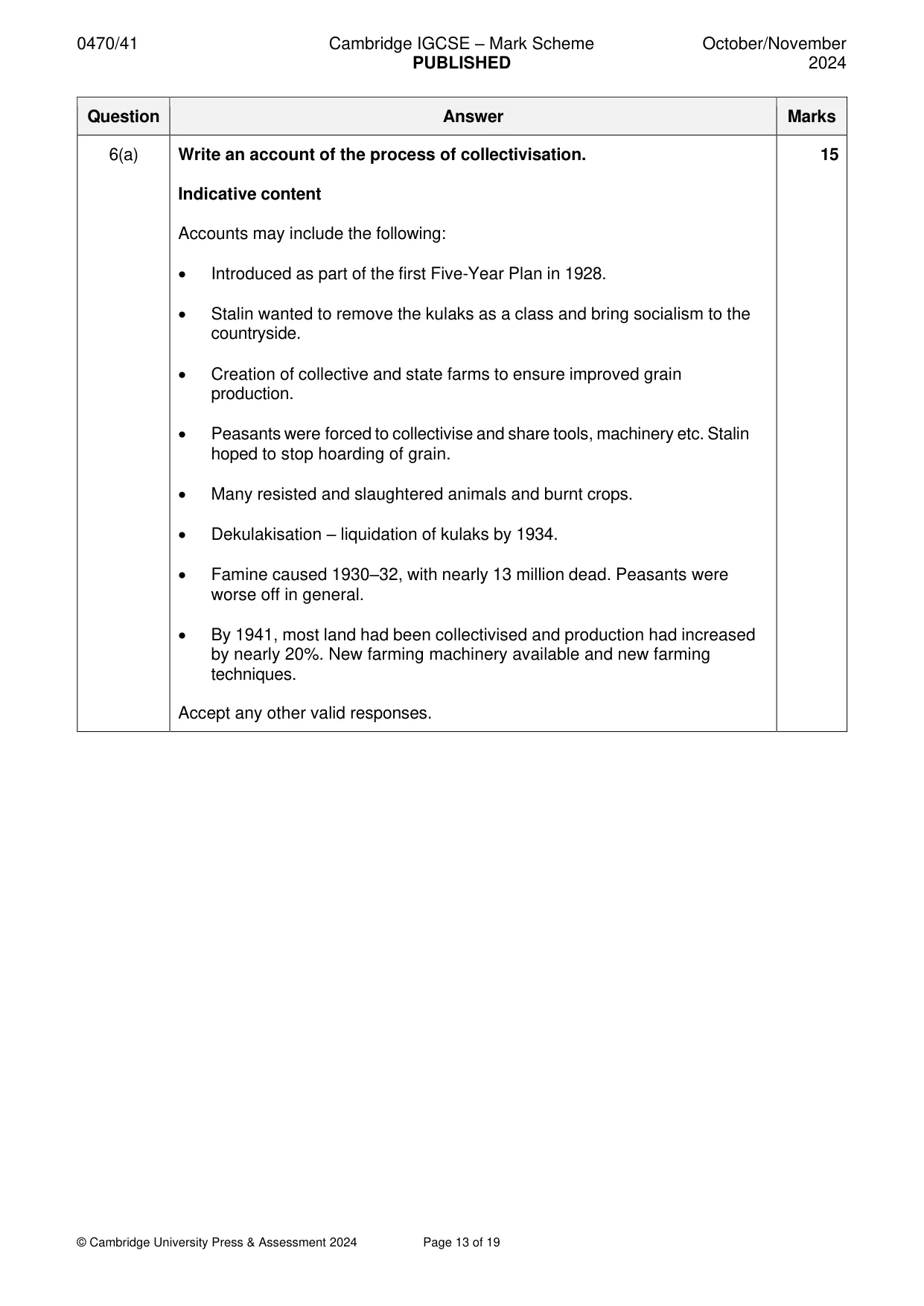 Mark scheme, page 13 of 19