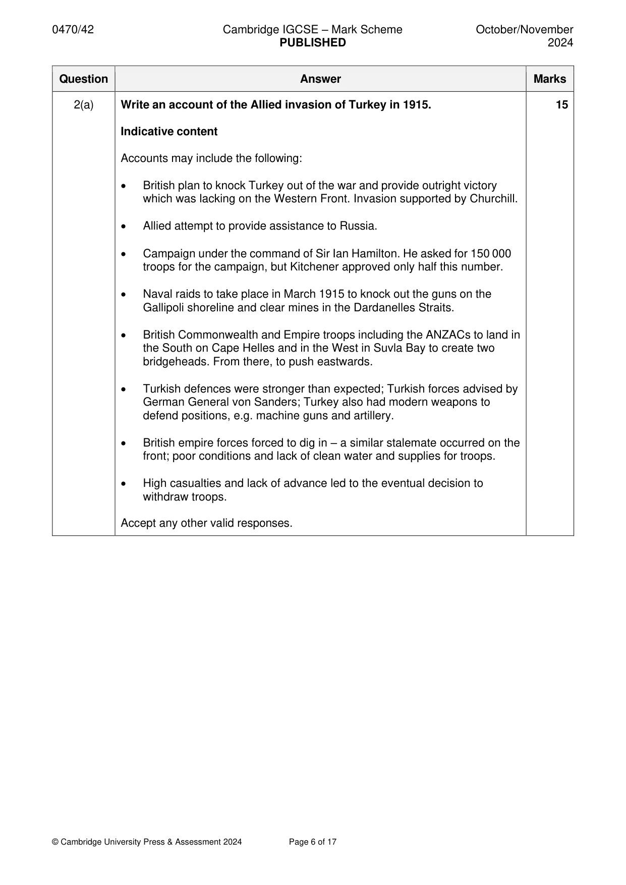 Mark scheme, page 6 of 17