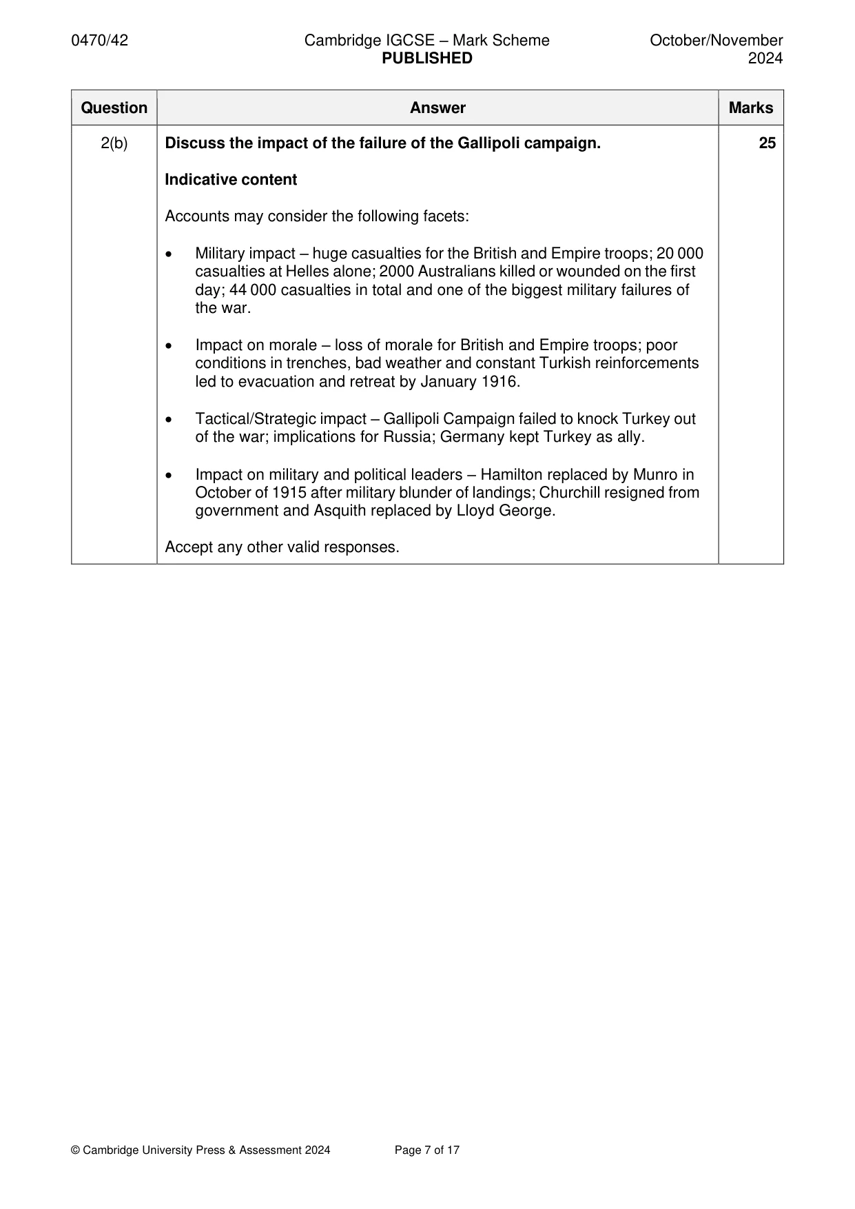 Mark scheme, page 7 of 17