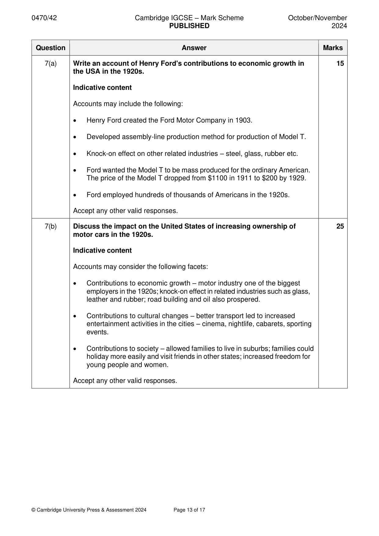 Mark scheme, page 13 of 17