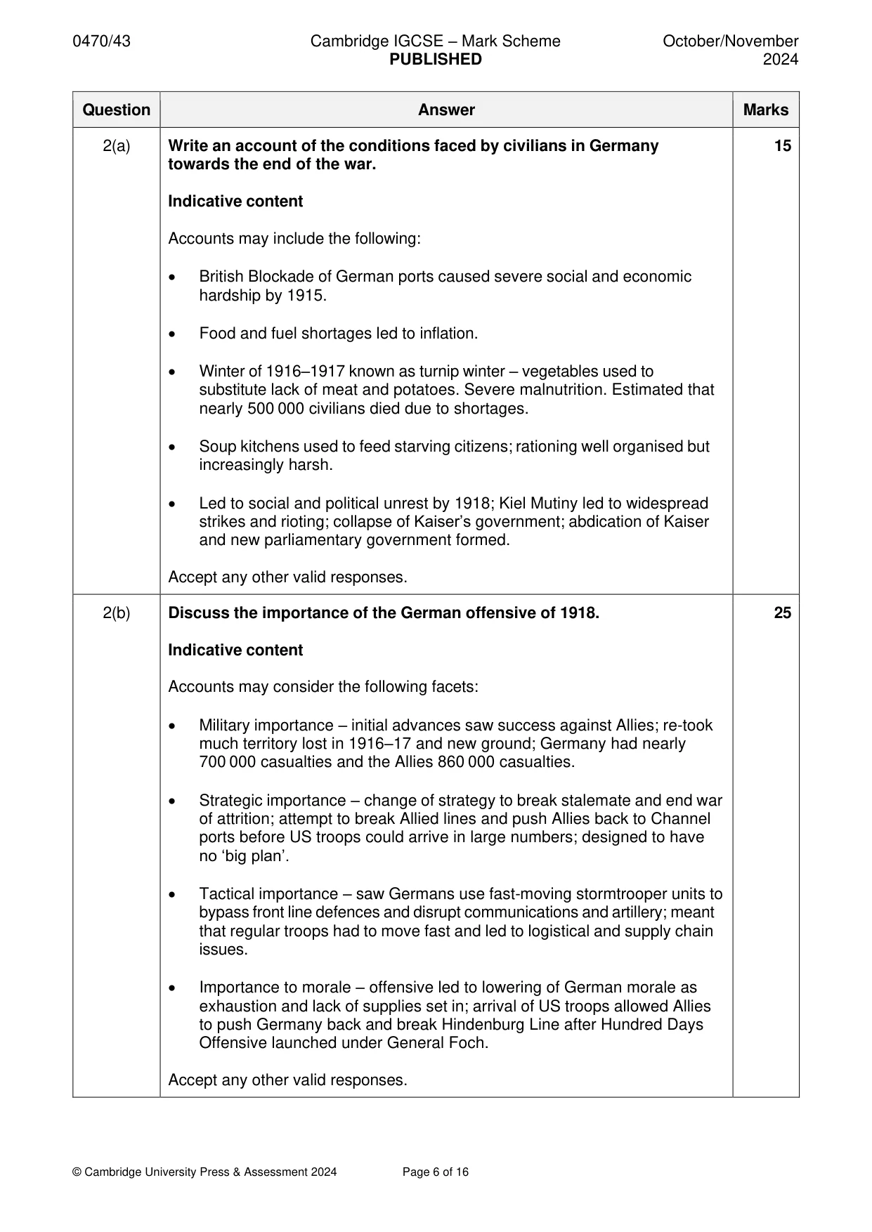 Mark scheme, page 6 of 16