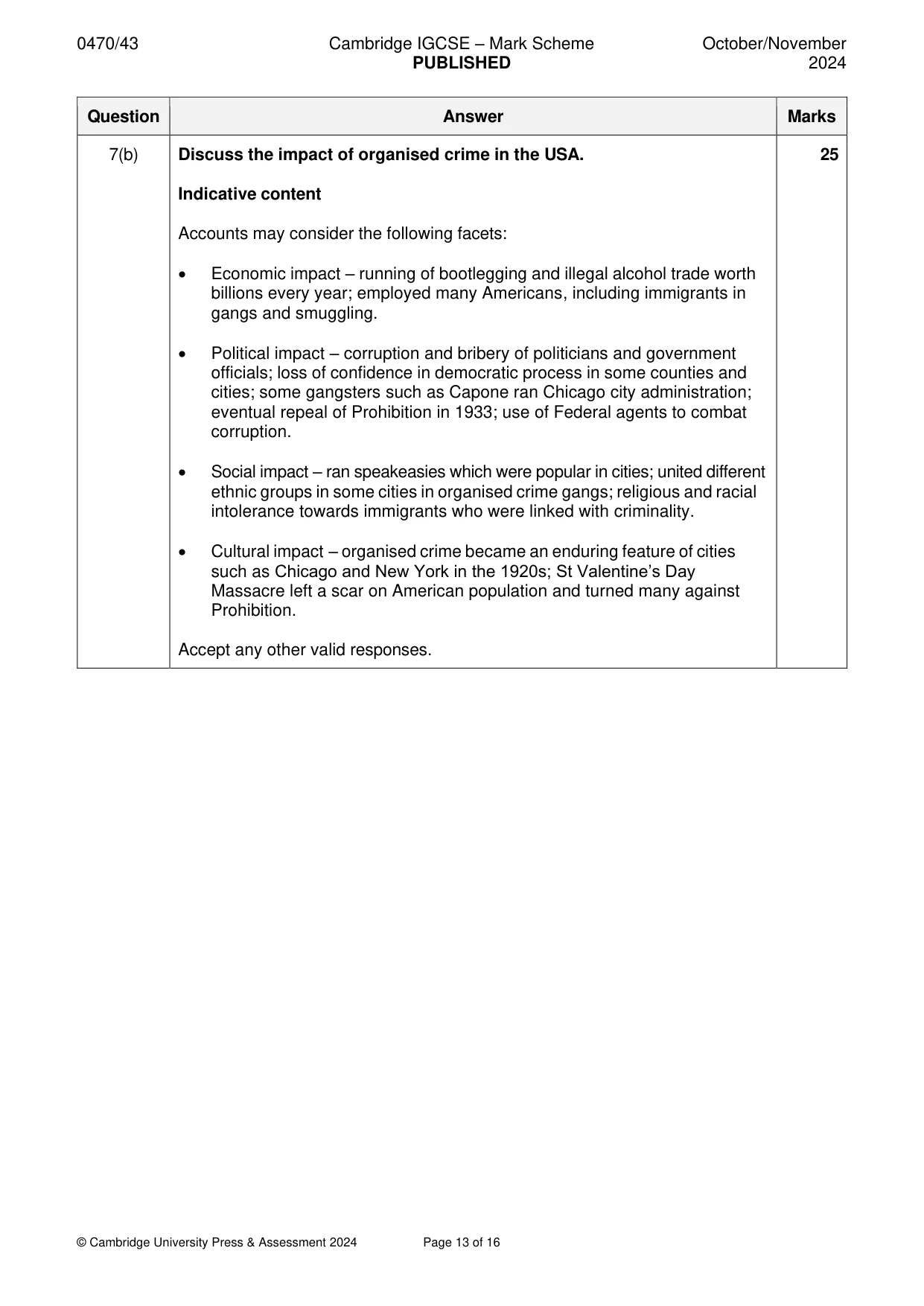 Mark scheme, page 13 of 16