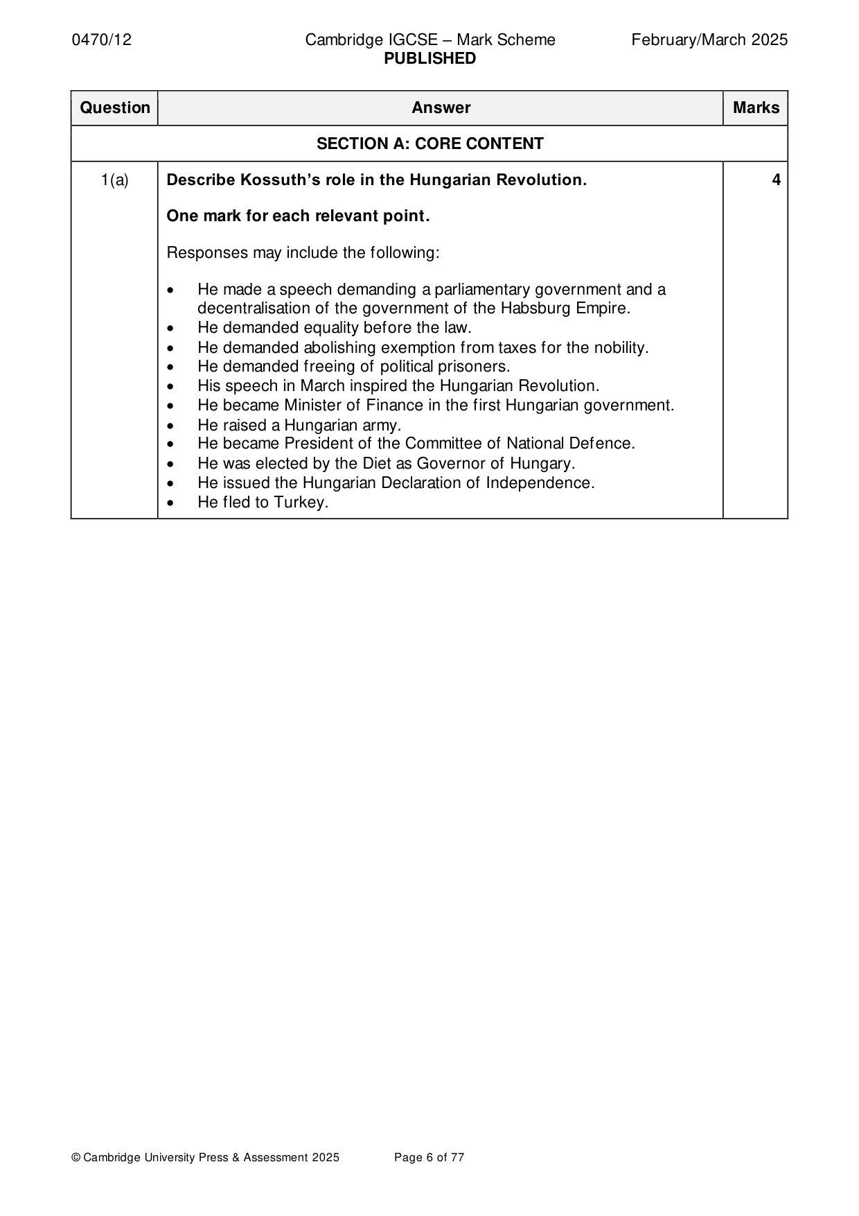Mark scheme, page 6 of 77