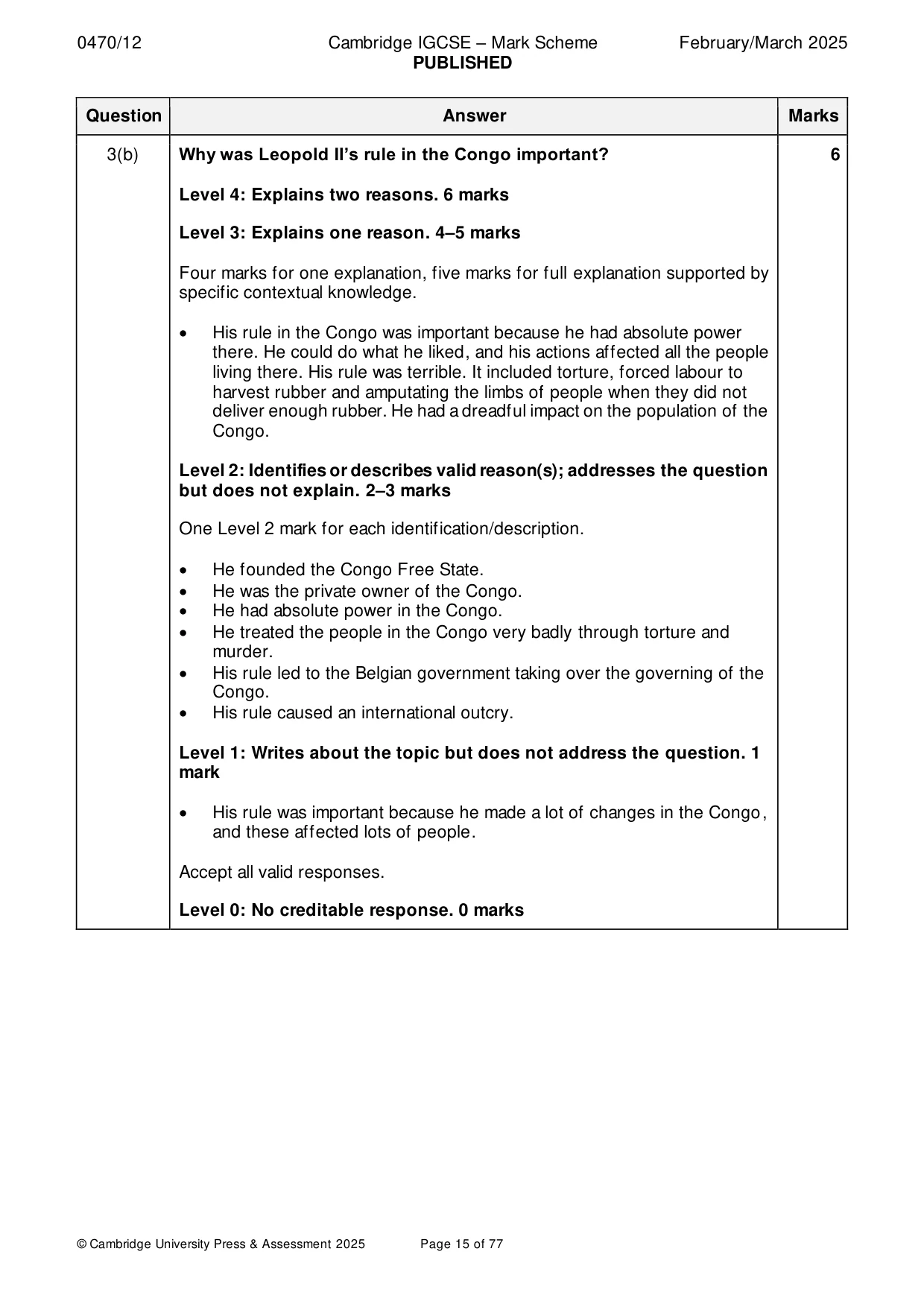 Mark scheme, page 15 of 77