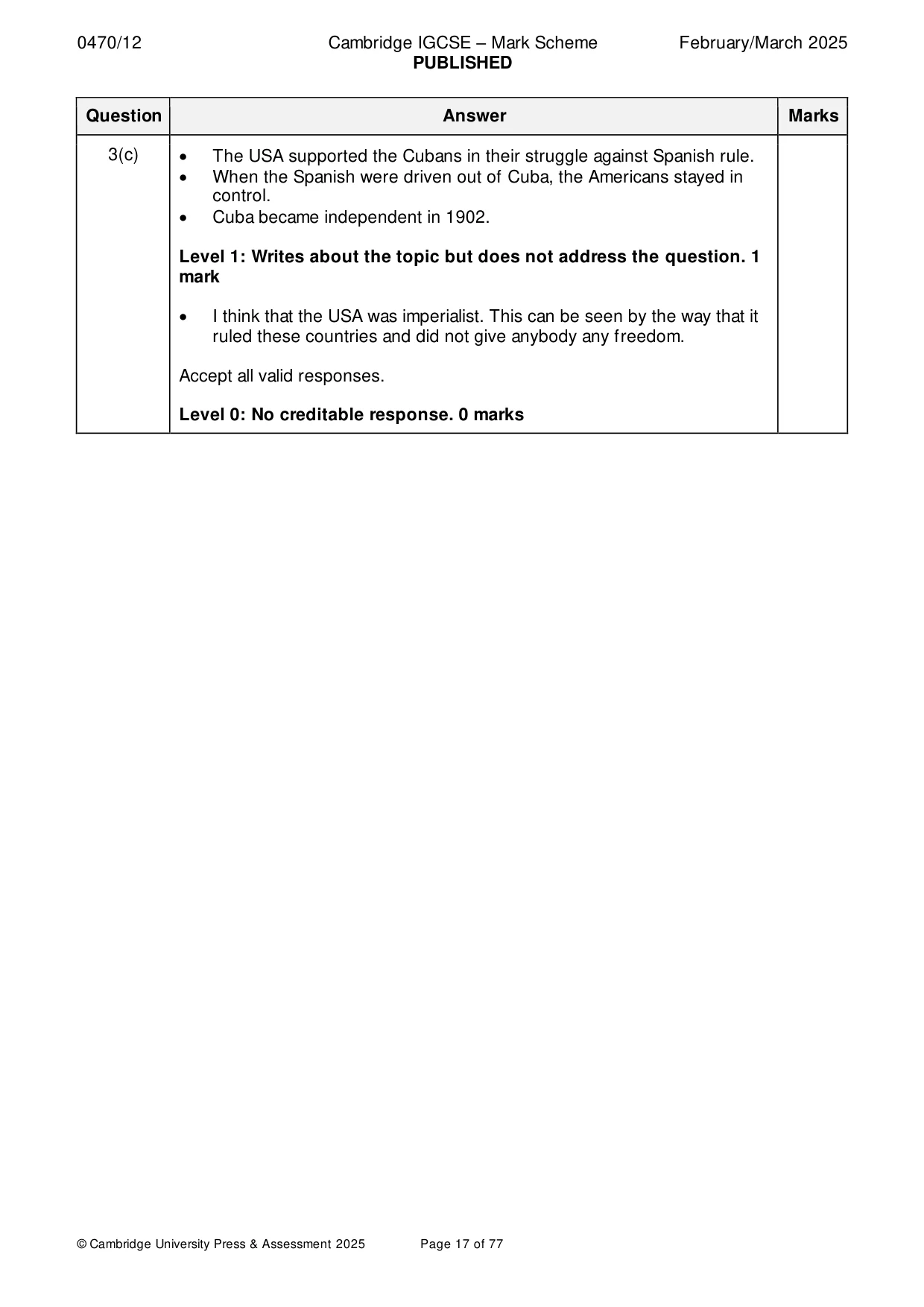 Mark scheme, page 17 of 77