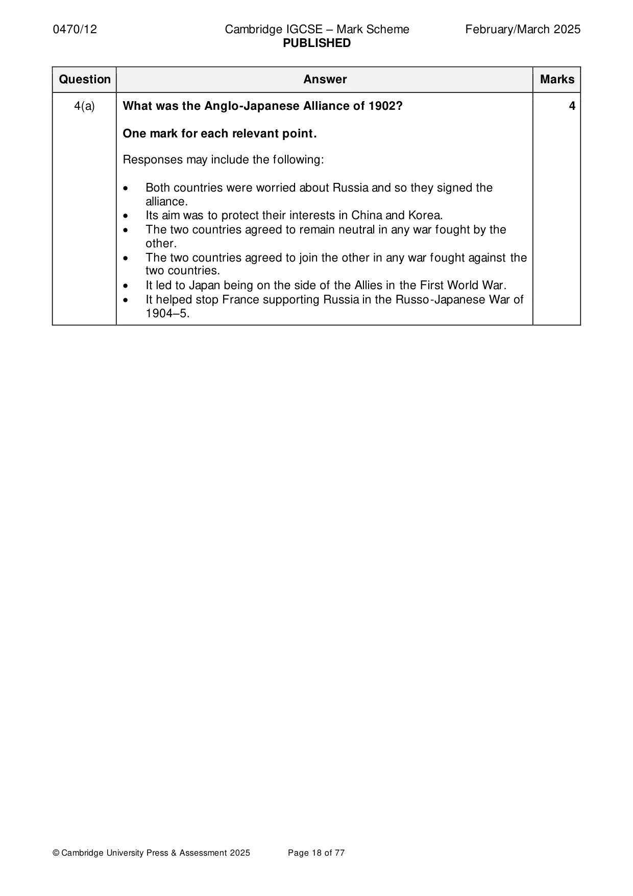 Mark scheme, page 18 of 77