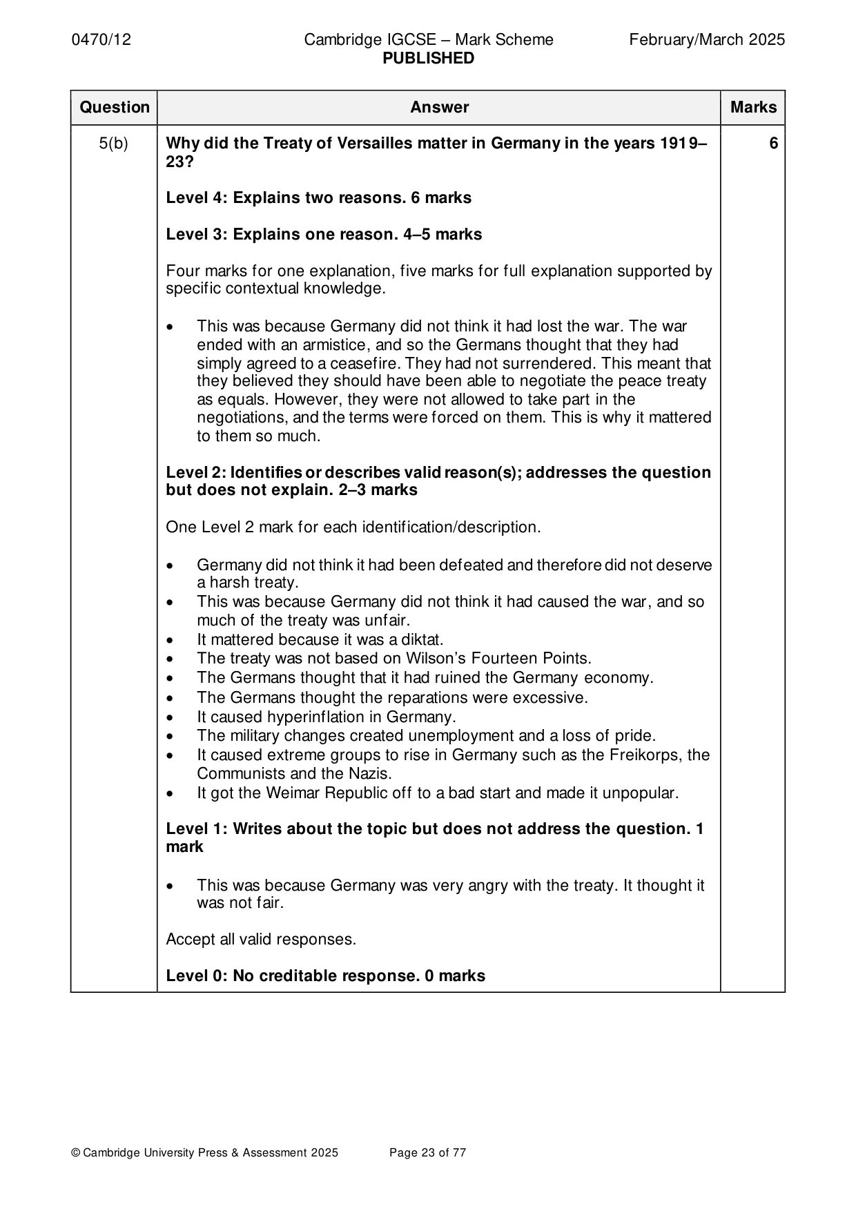 Mark scheme, page 23 of 77